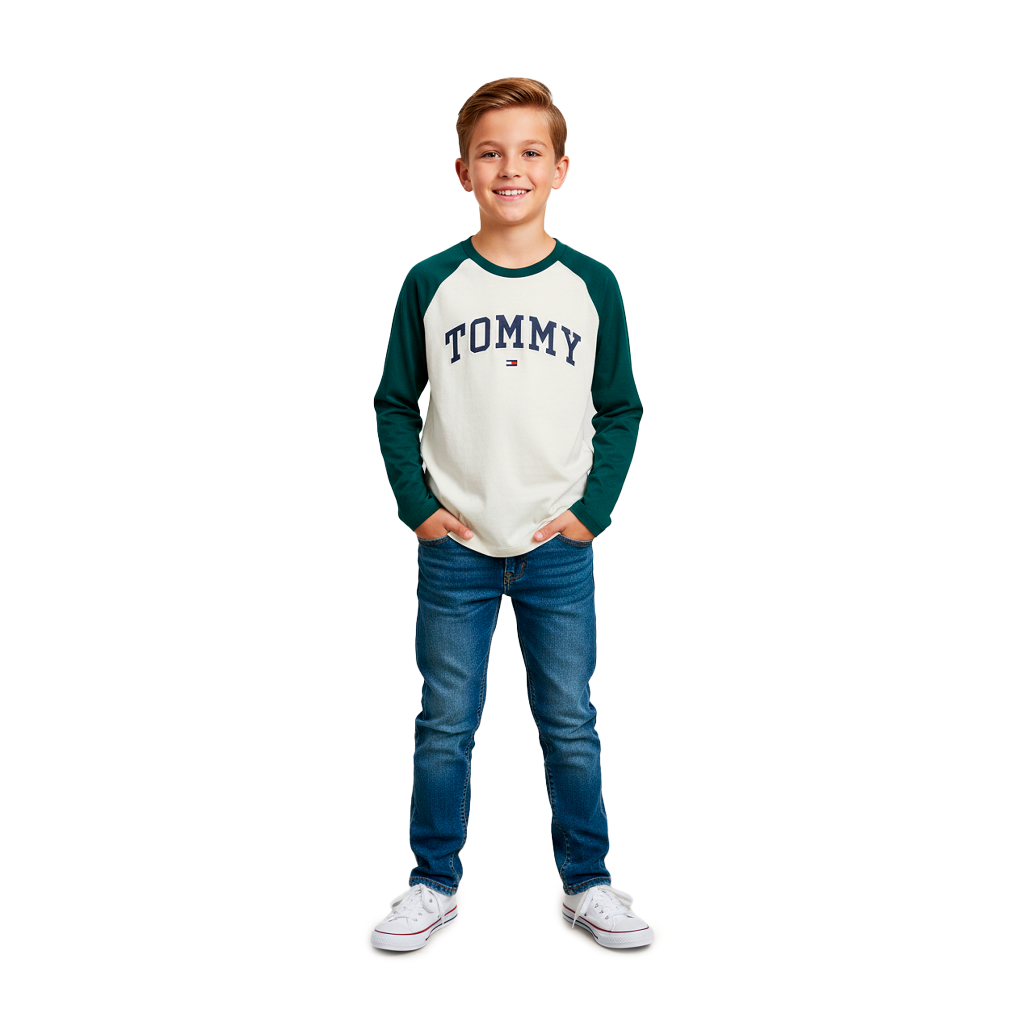 Camiseta Manga Larga Tommy Hilfiguer Bicolor | Niño | Talla US (M)(L)
