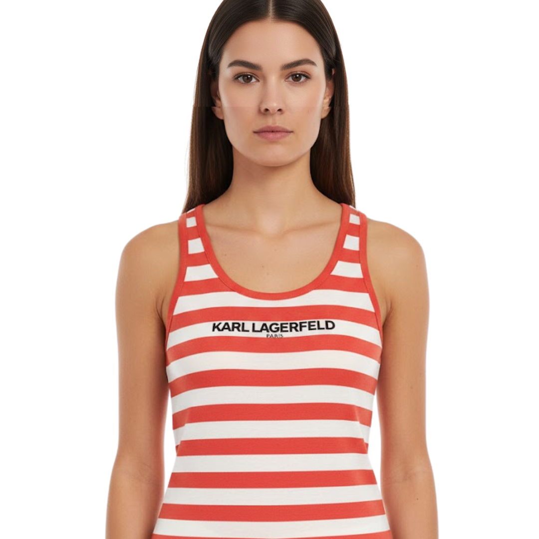 Camiseta Karl Lagerfeld Rojo/Blanco | Dama | Talla US (XXS)