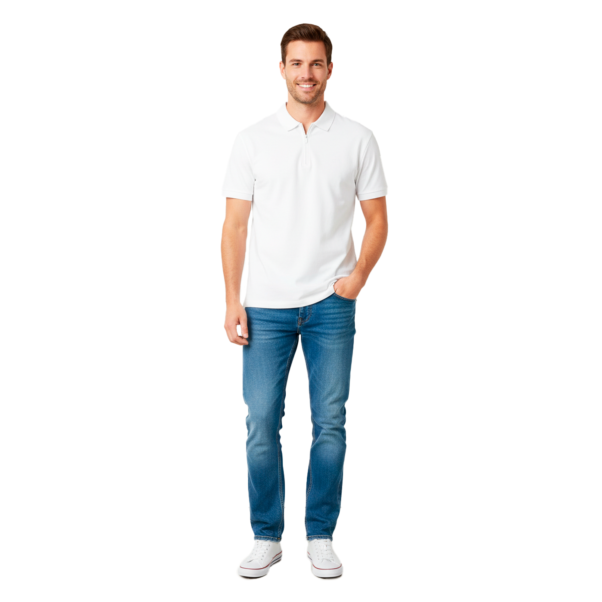 Camiseta Polo Calvin Klein Slim Fit Blanco | Caballero | Talla US (L)