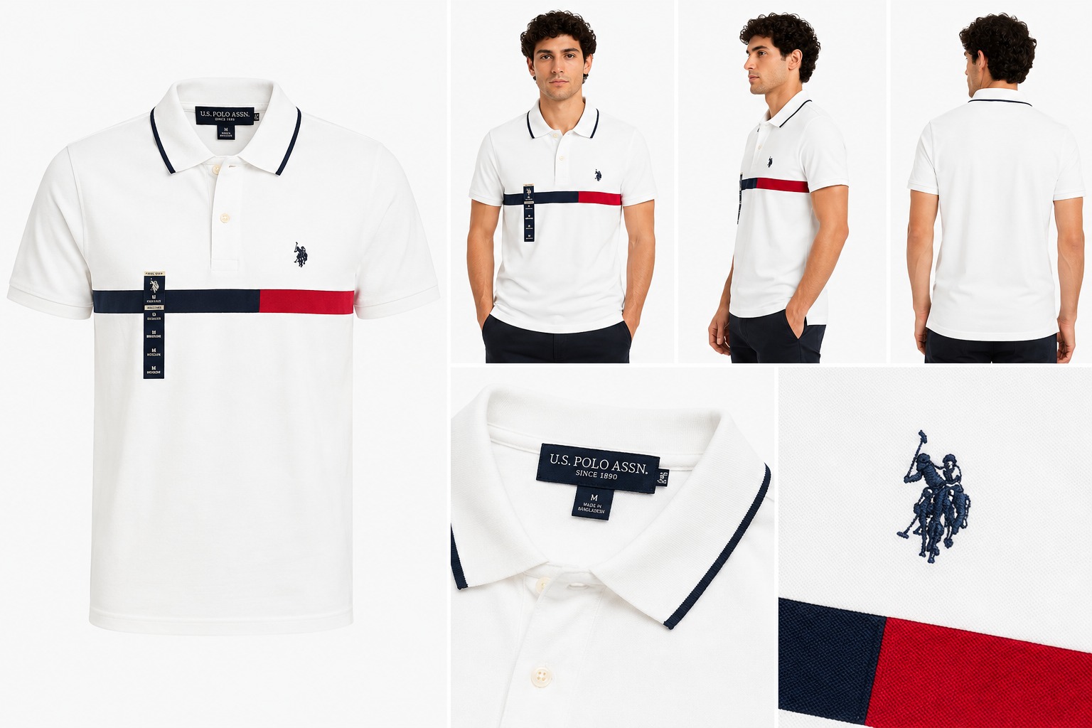 Camisa Polo Blanca | Caballero | Talla US (M)