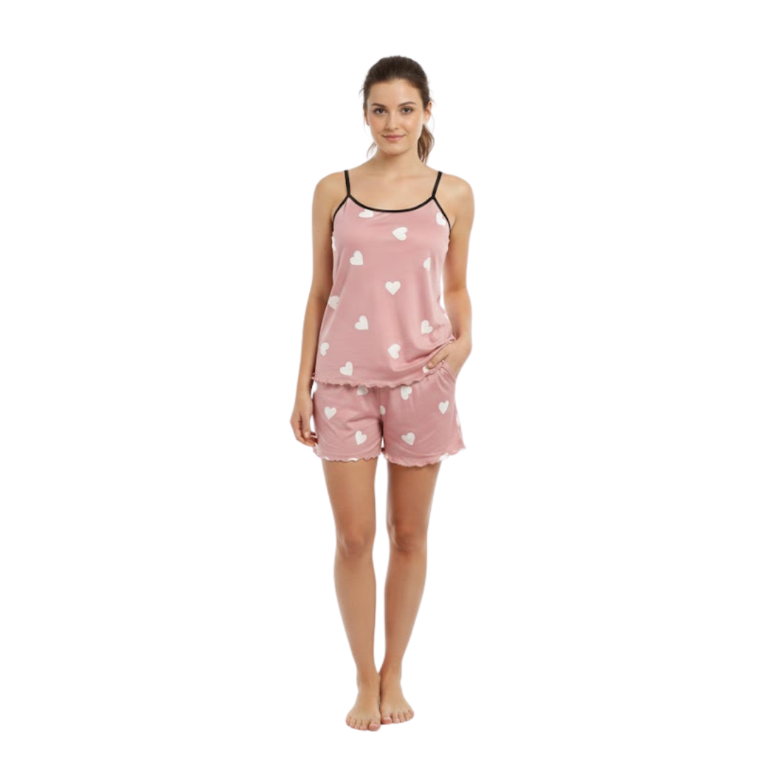 Pijama de Corazones Azul/Rosa | Dama | (L)(XL)