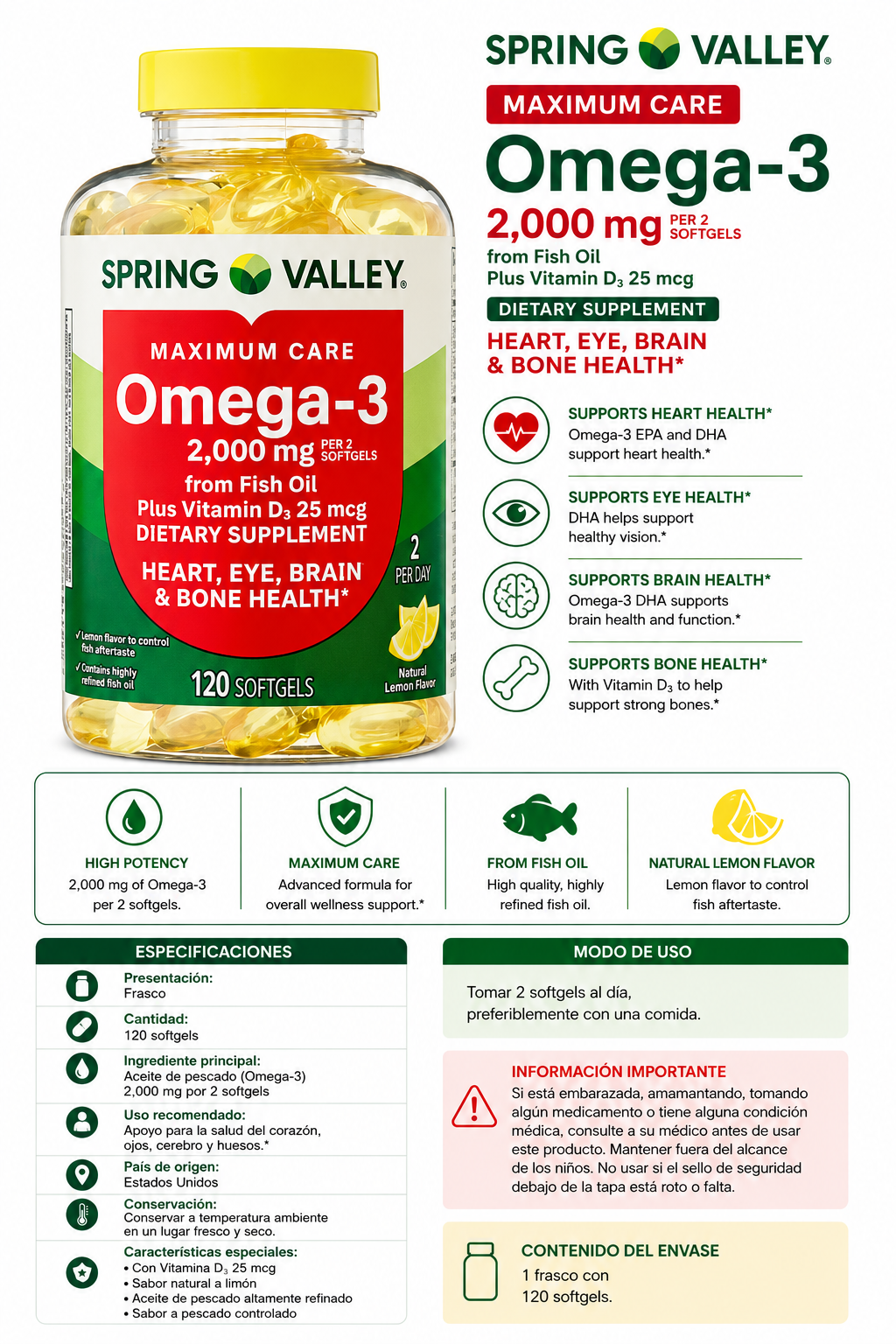 Omega-3 2000 mg Spring Valley