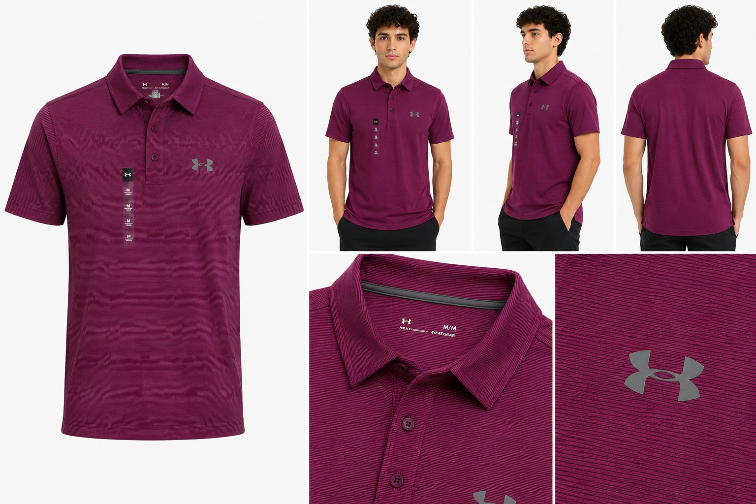 Camiseta Polo Under Armour Vino | Caballero | Talla US (S)