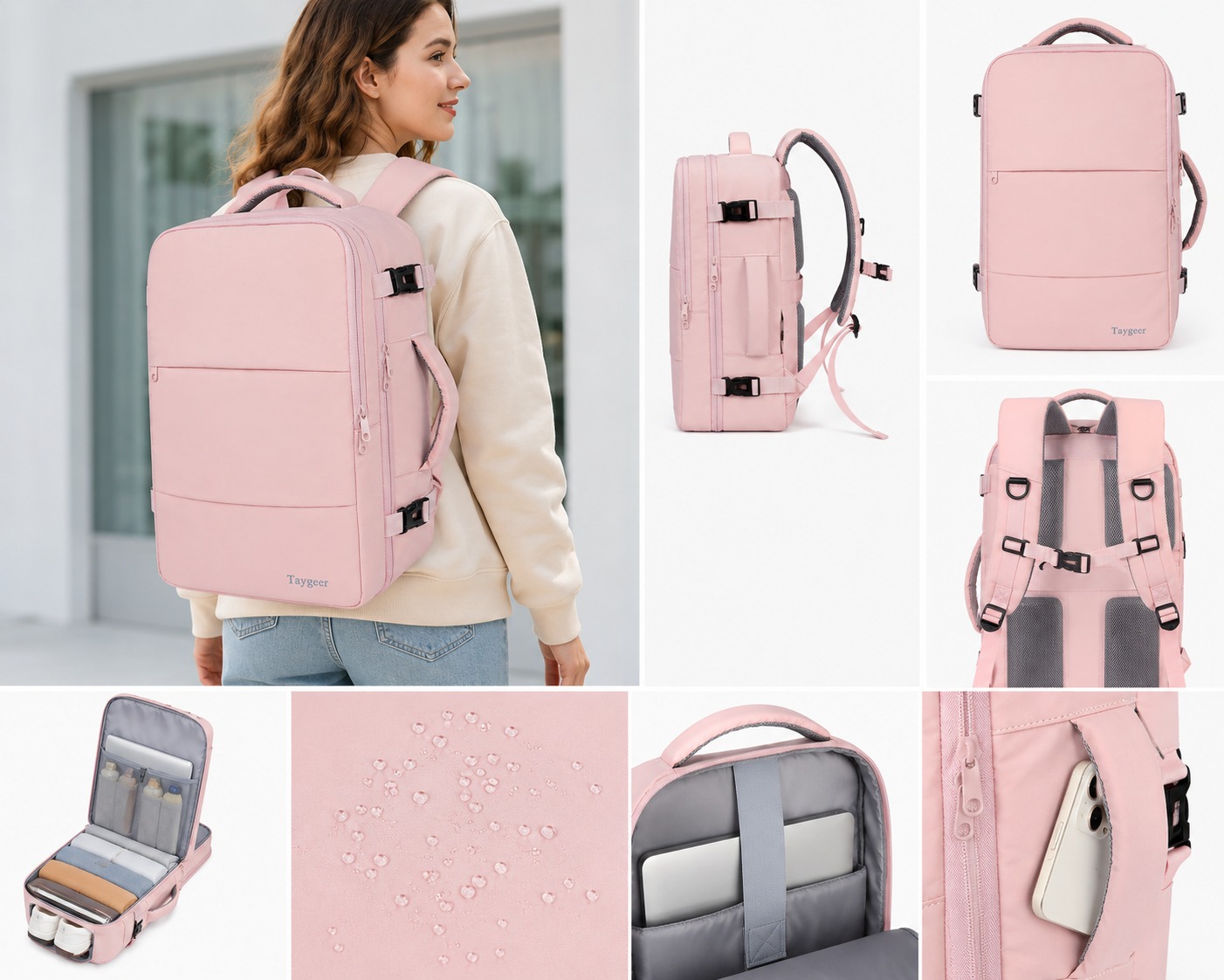 Mochila de Viaje Taygeer Rosa