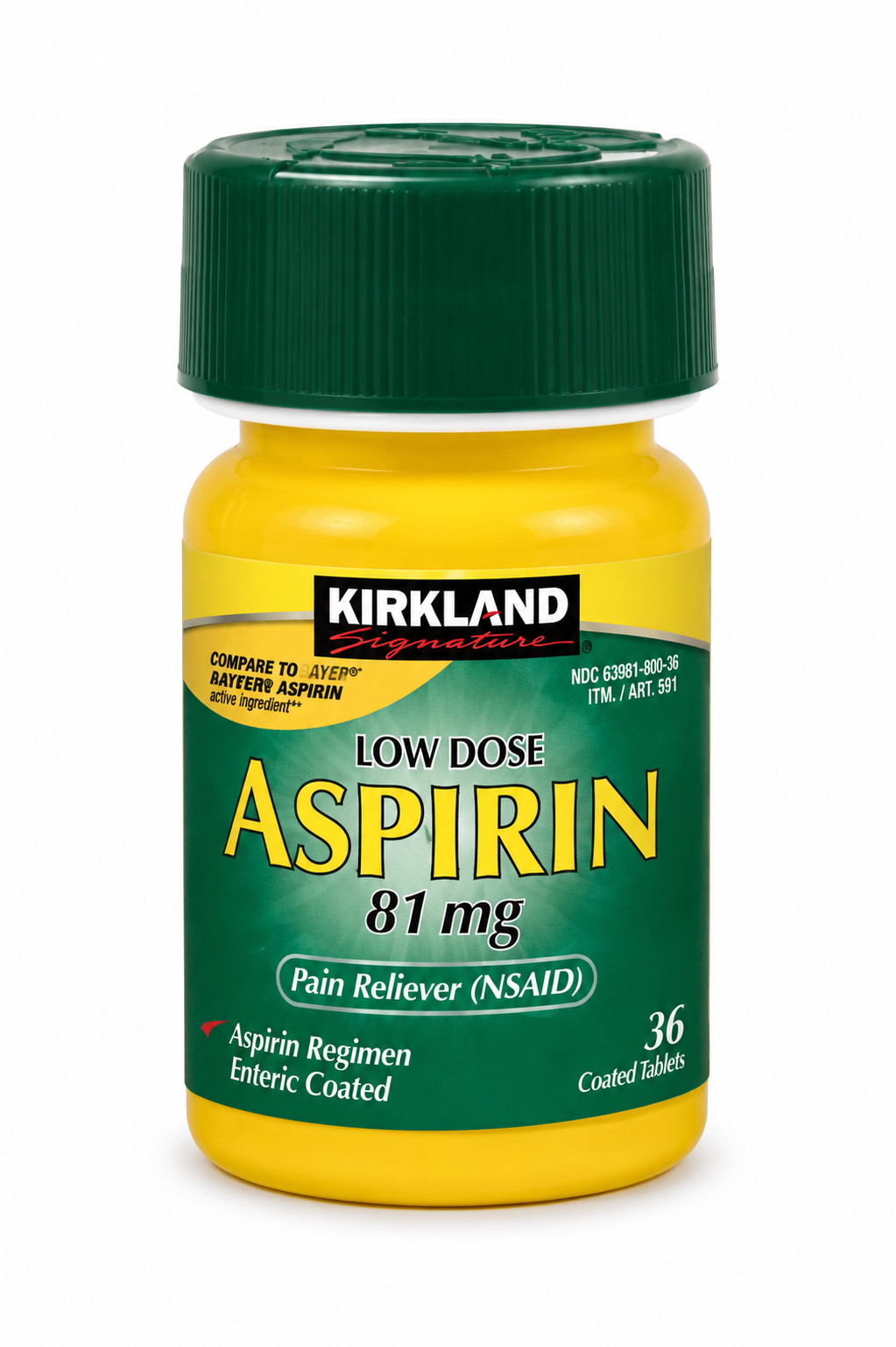 Set 2x Aspirina Kirkland 81 mg 