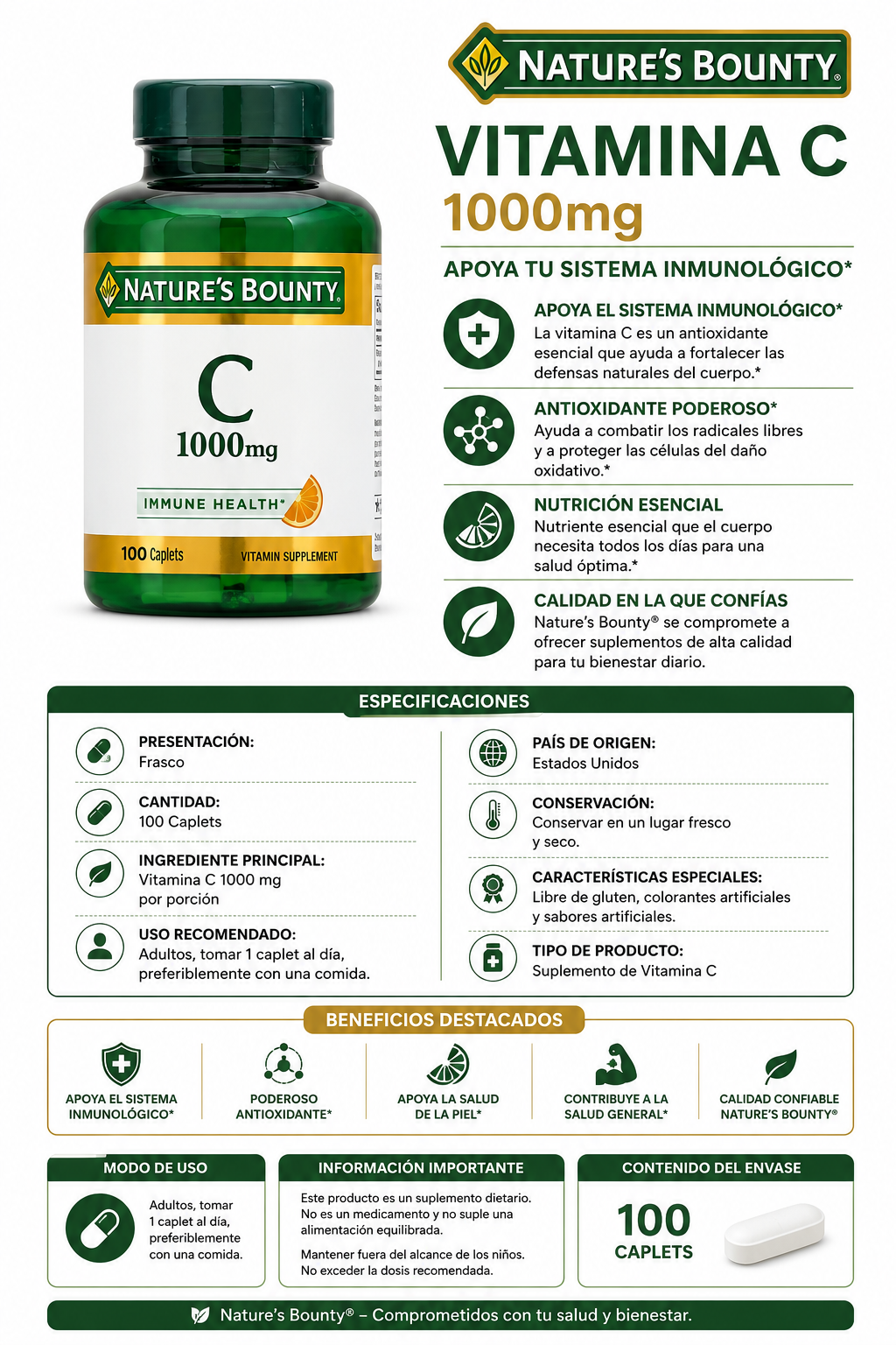 Nature's Bounty Vitamina C 1000mg
