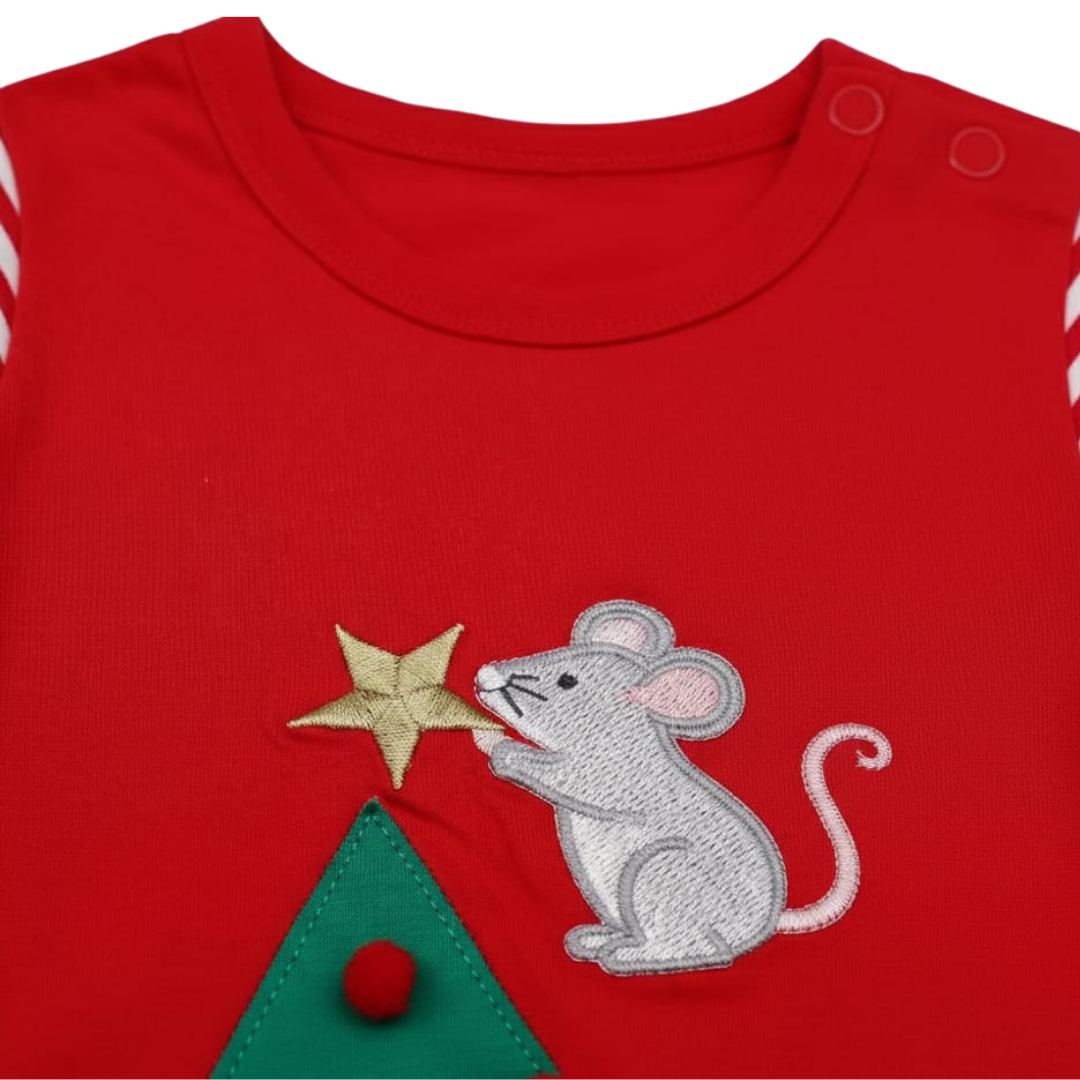 Vestido Infantil Navideño Hileelang Rojo | Niña | Talla US 8Y