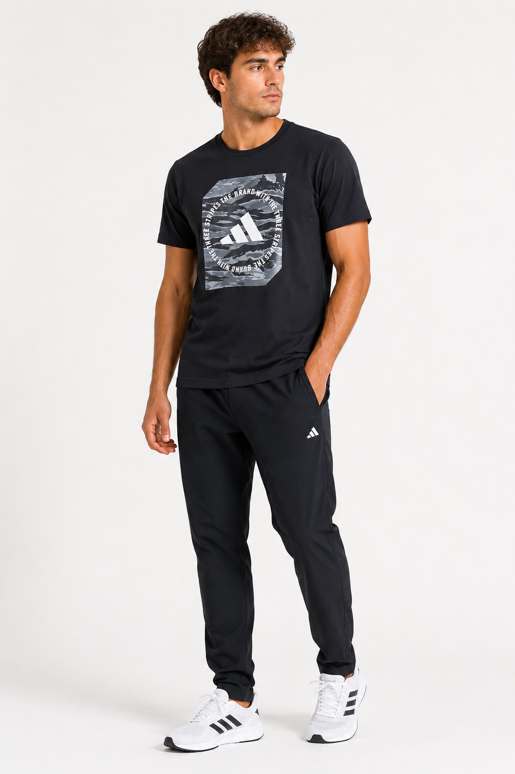 Camisa Negra Adidas | Caballero | Talla US (L)