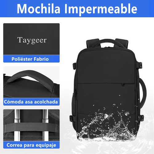 Mochila de Viaje Taygeer Negra