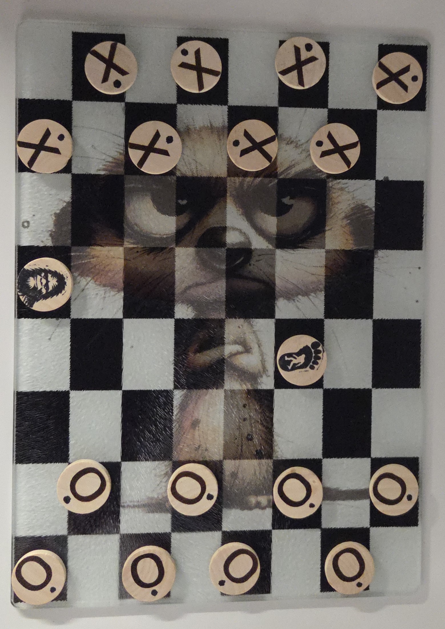 Custom Tic-Tac-Toe Checkerboard Game Set