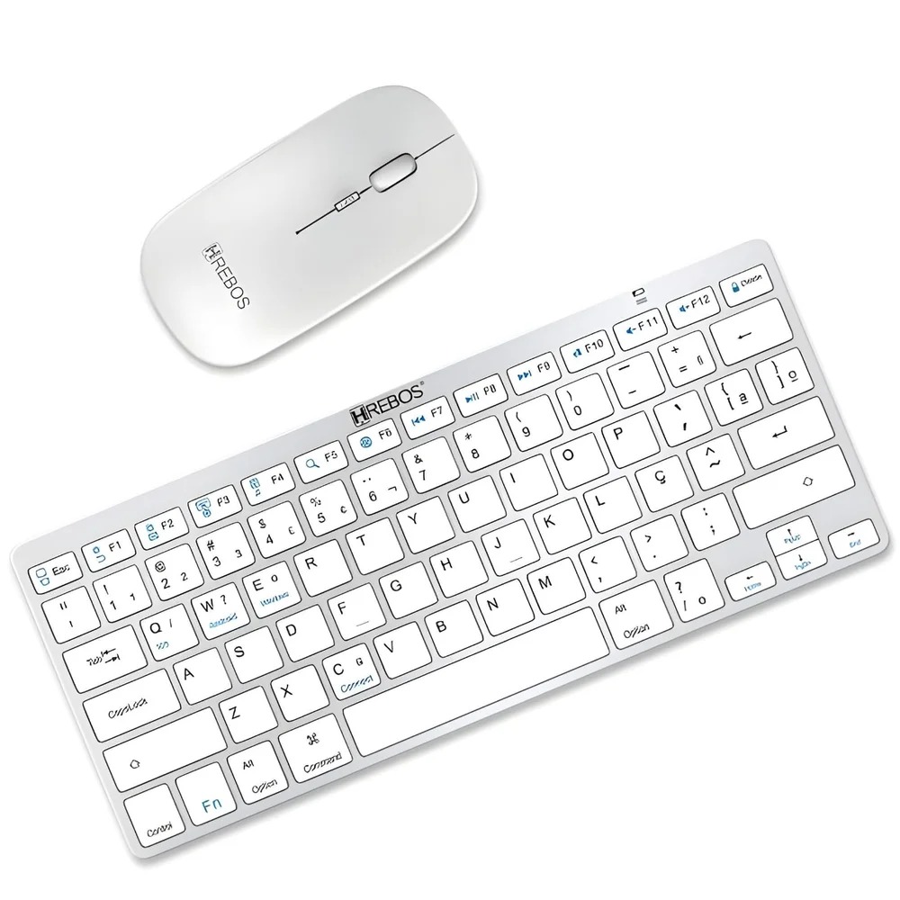 Kit Teclado e Mouse Sem Fio Hrebos