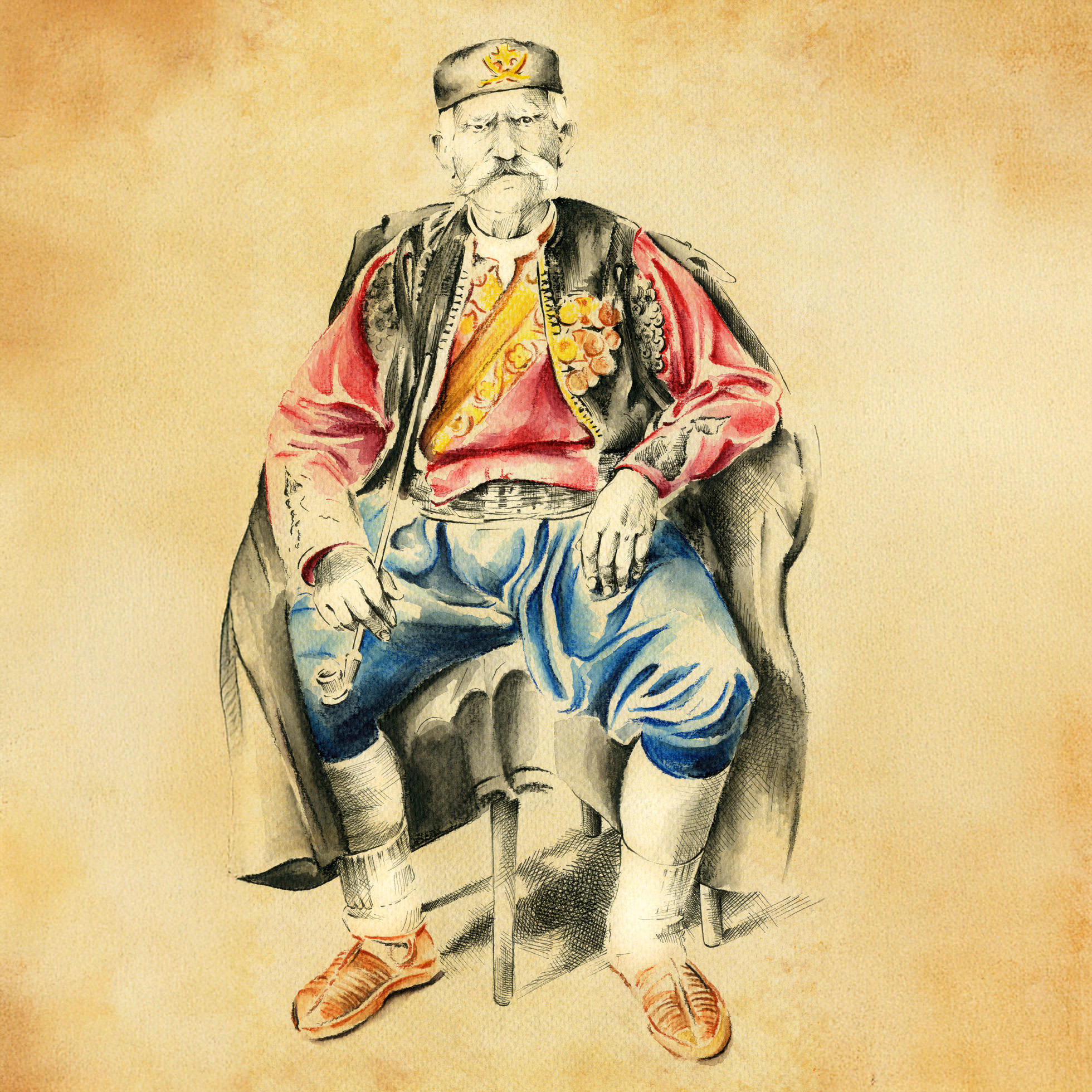 Traditional Montenegro Costume Art Print - Perjanik