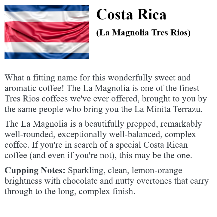 COSTA RICA La Magnolia Tres Rios