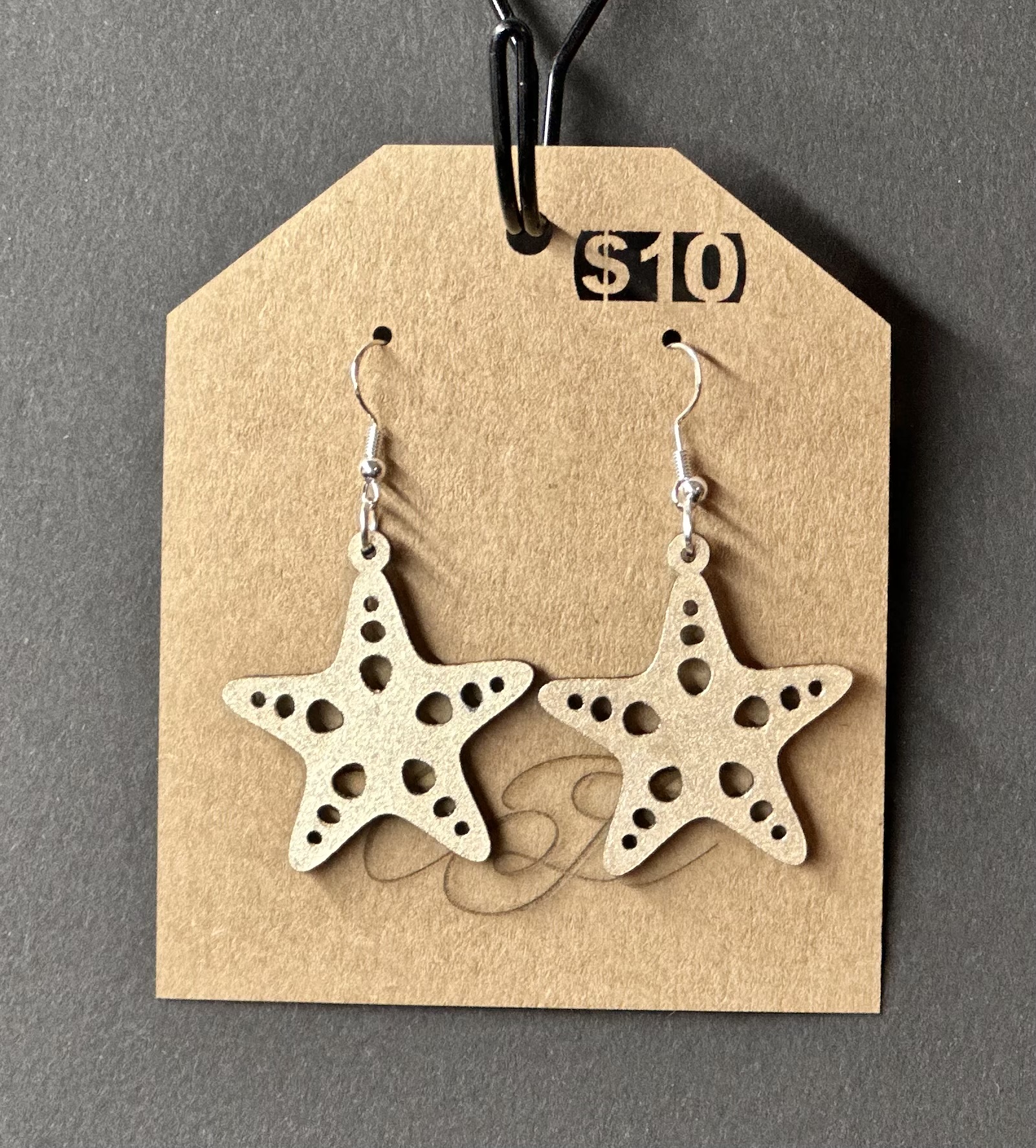 Wooded Earrings - Starfish
