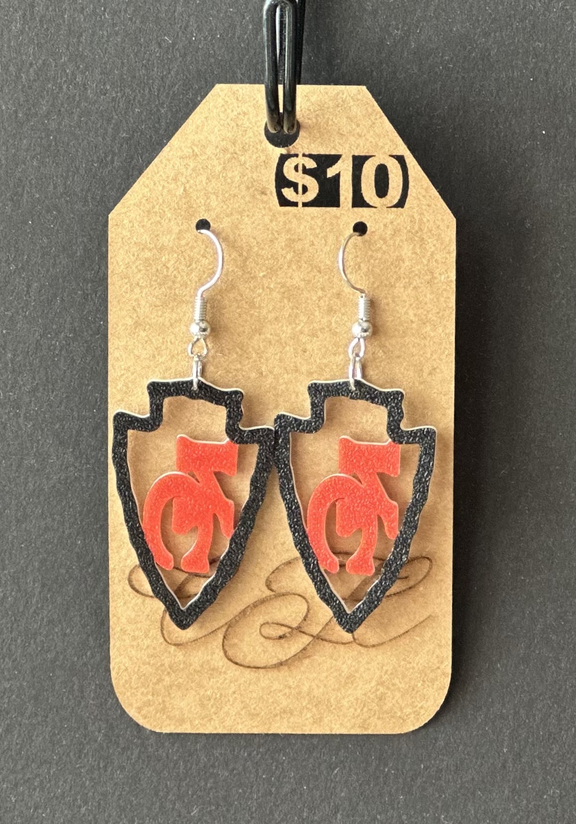 3D Printed Earrings - KC Arrowhead