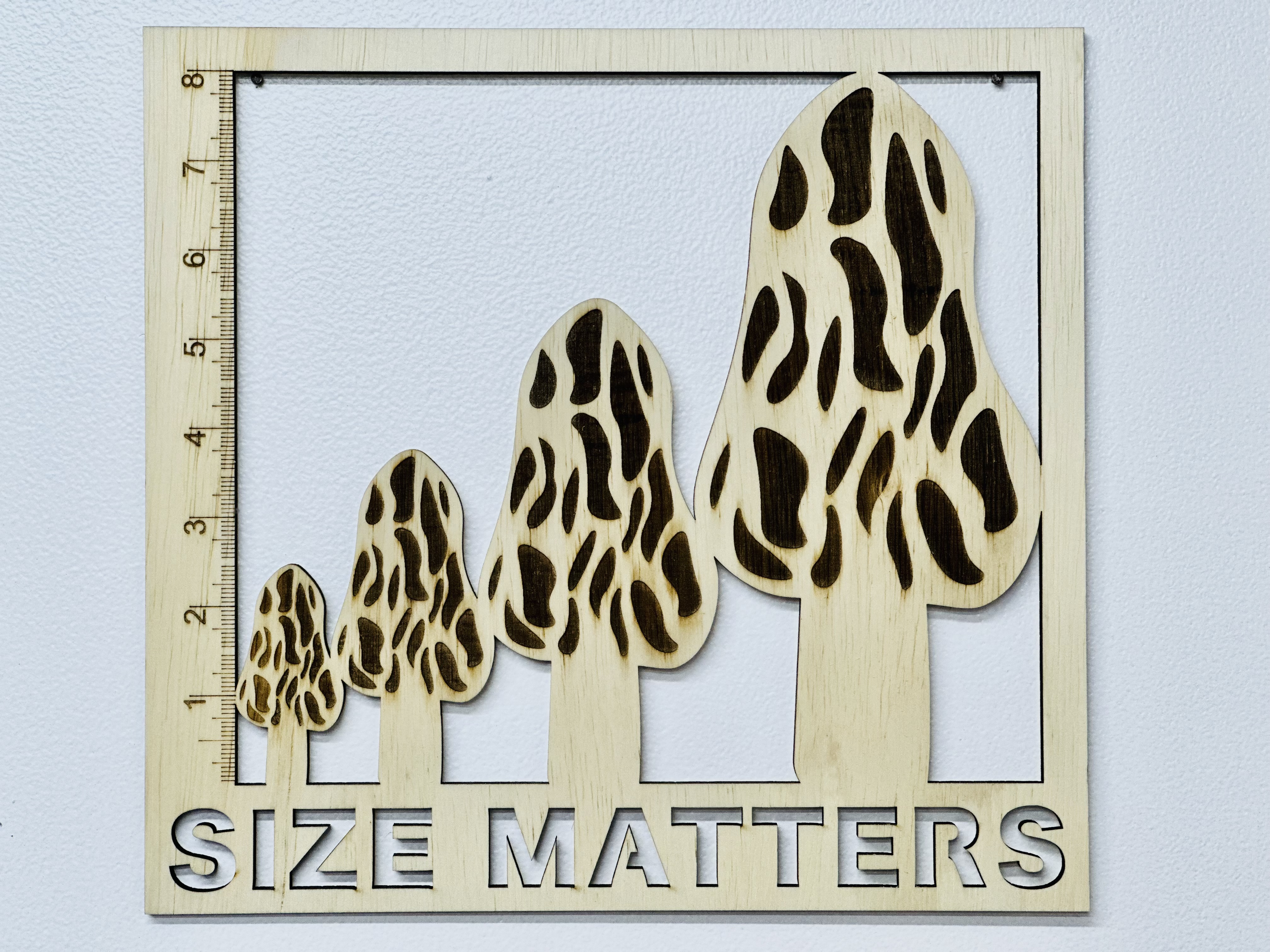 Wooden Wall Decor - Morel Mushrooms - Size Matters