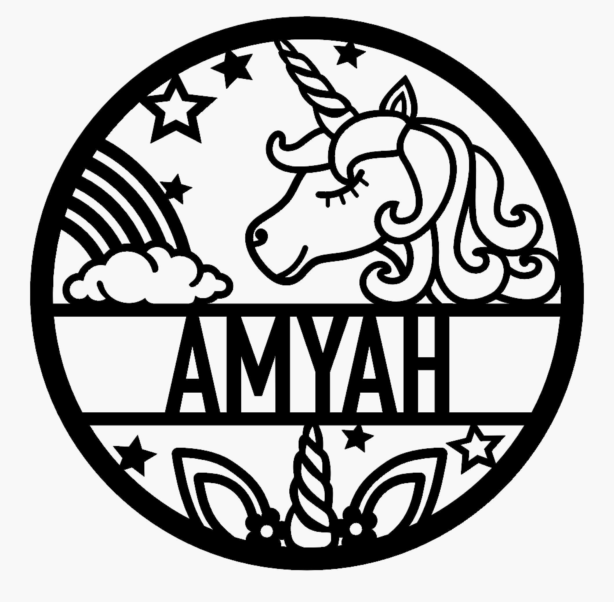 Personalized Wall Sign - Unicorn Kids Sign