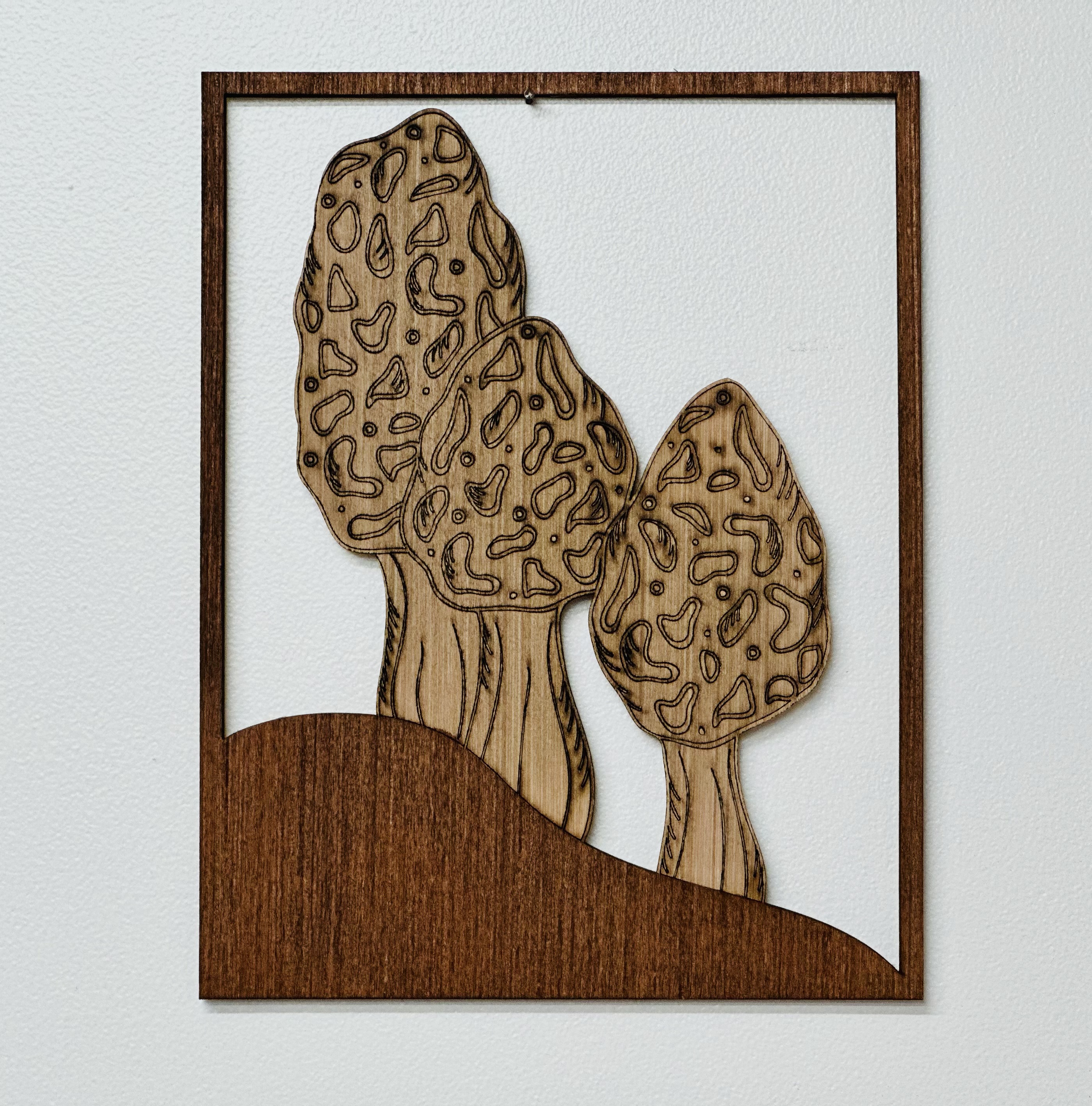 Wooden Wall Decor - Morel Mushrooms