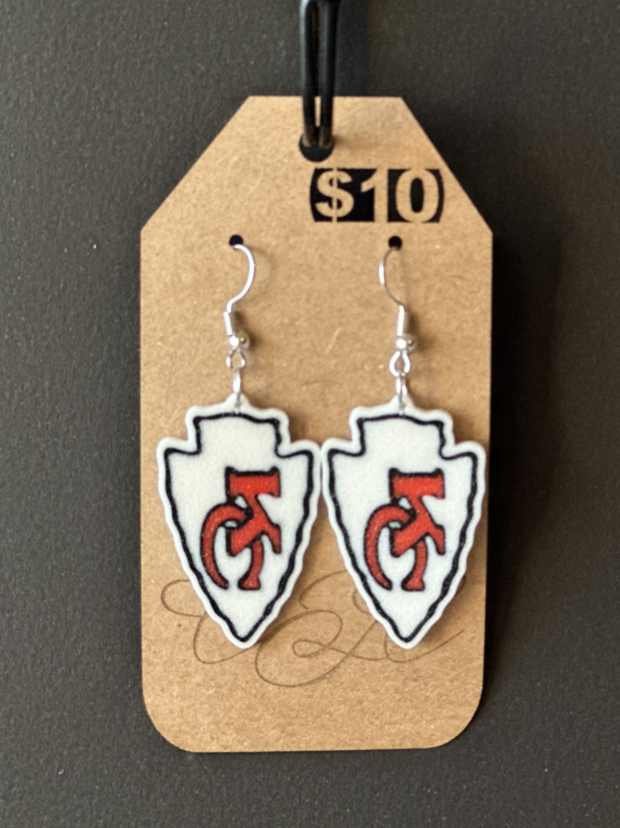3D Printed Earrings - KC Arrowhead