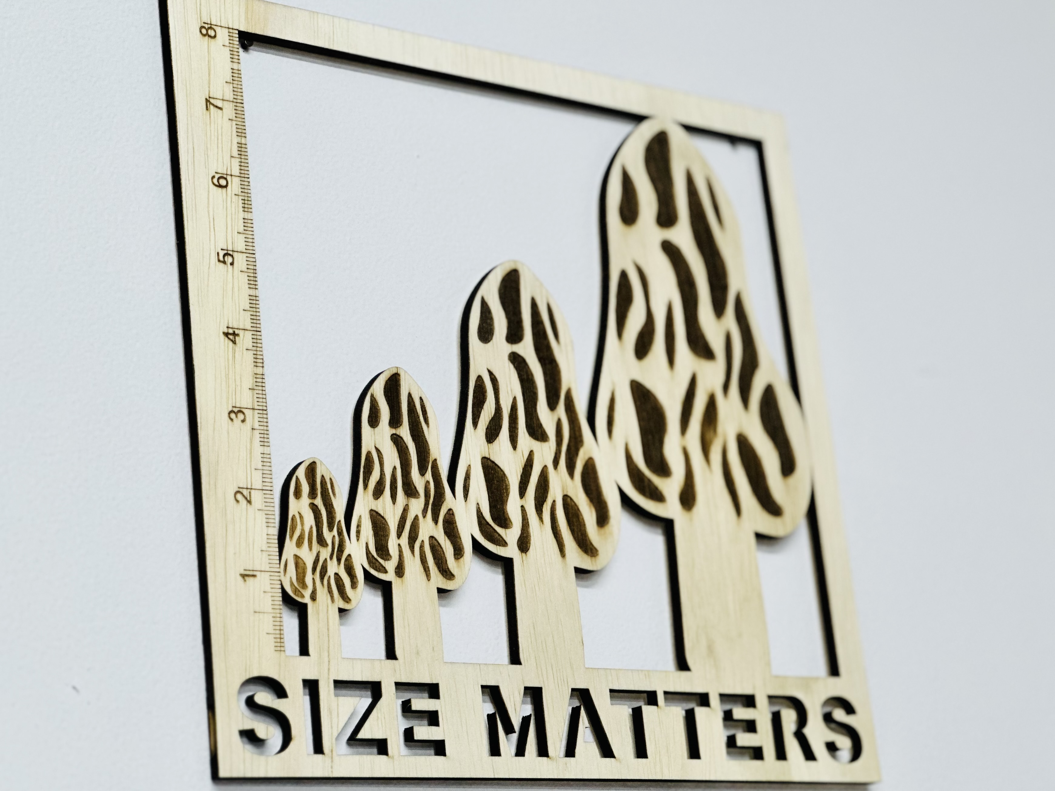 Wooden Wall Decor - Morel Mushrooms - Size Matters