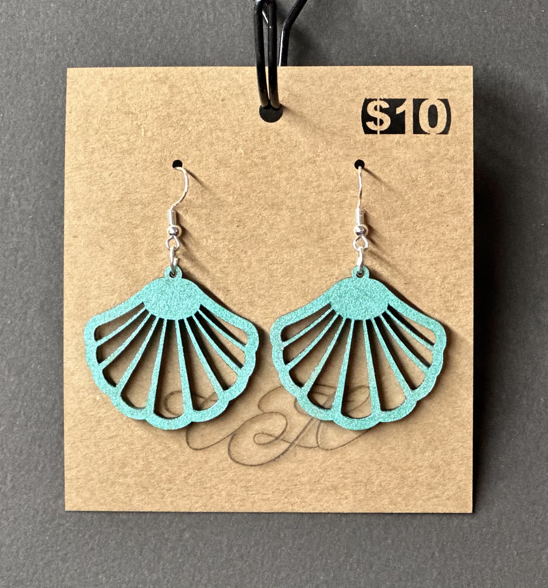 Wooded Earrings - Seashells