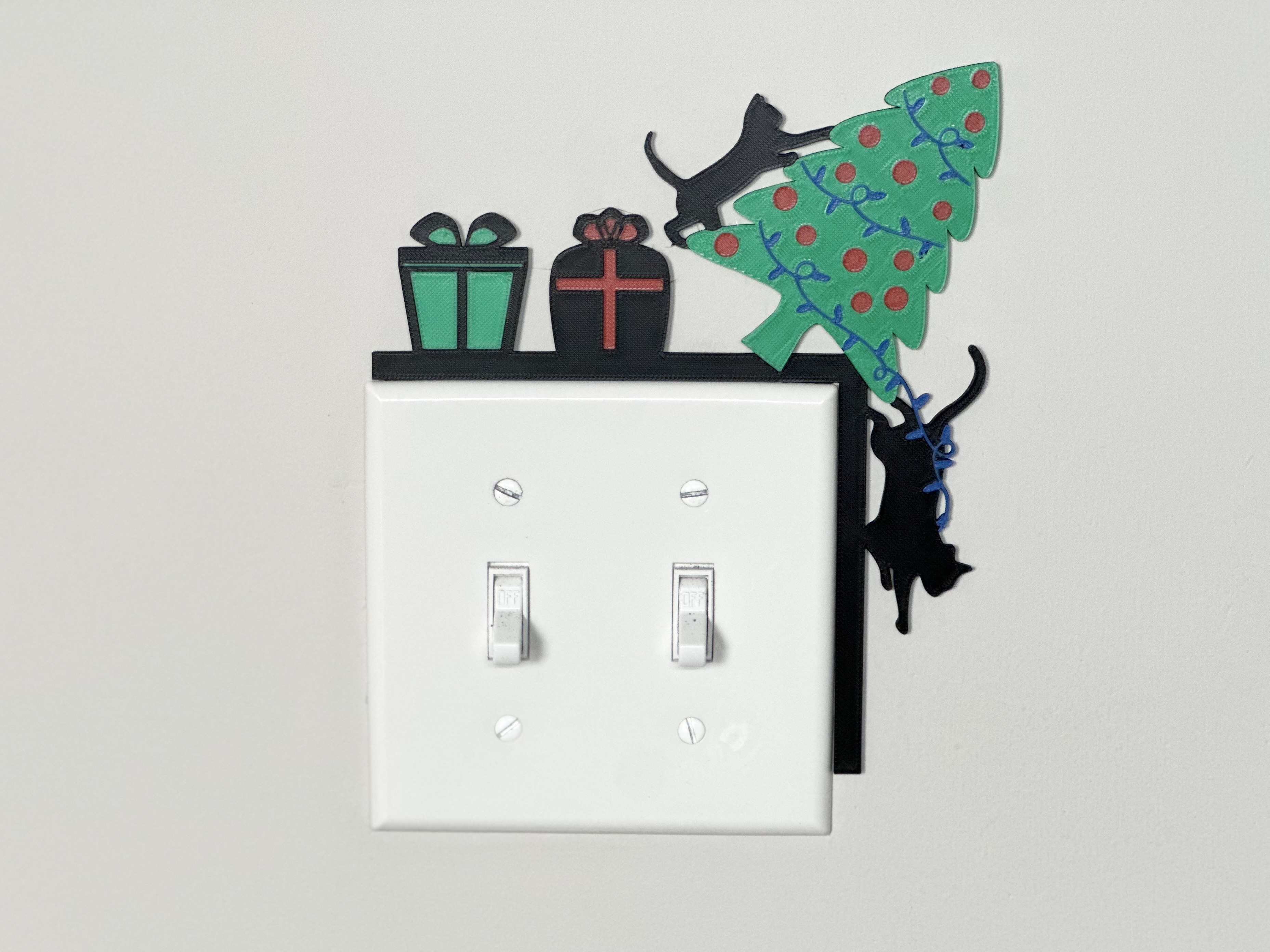 Light Switch Display - Christmas Cats