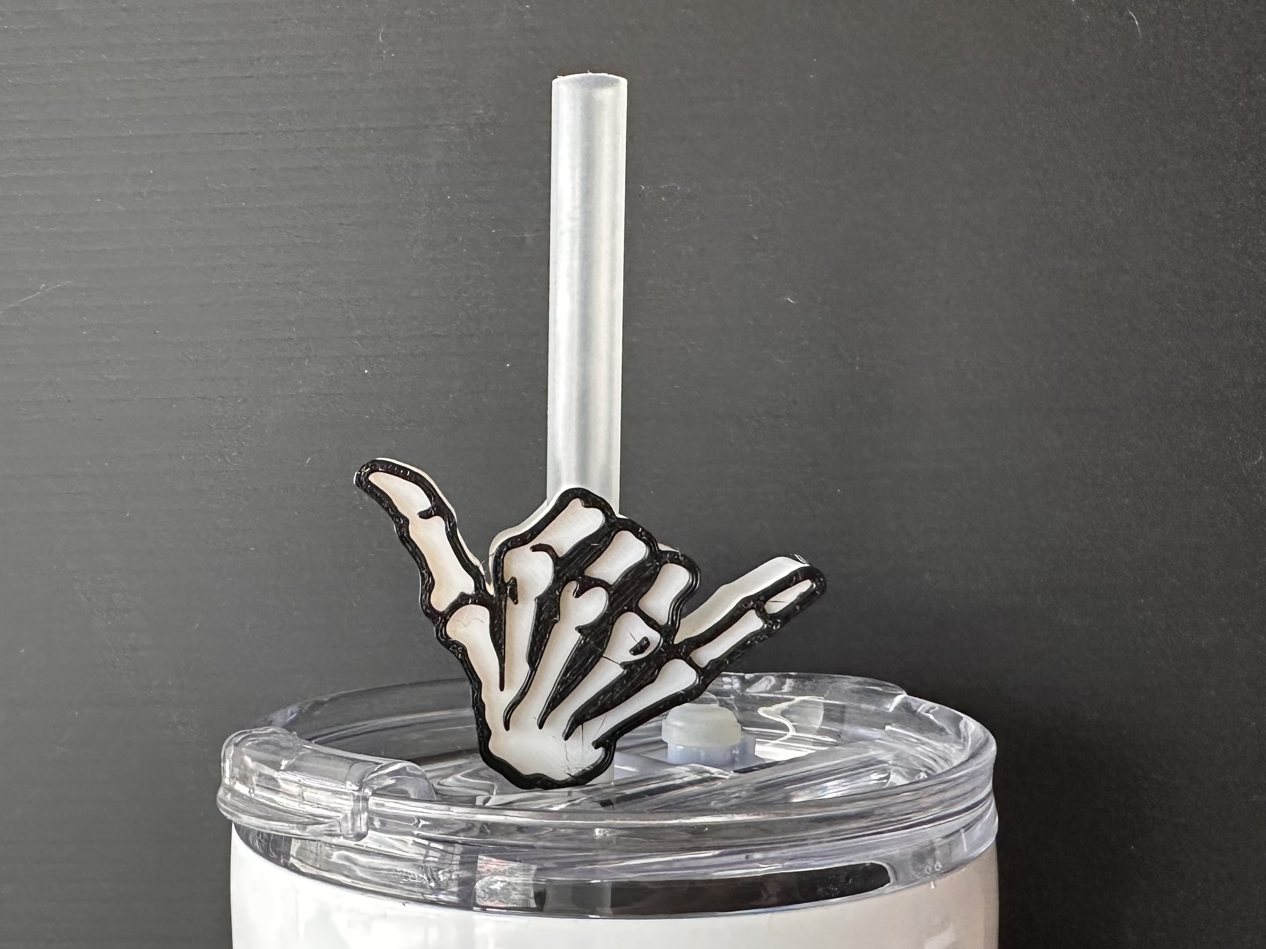 Straw Topper - Skeleton Hand Shaka
