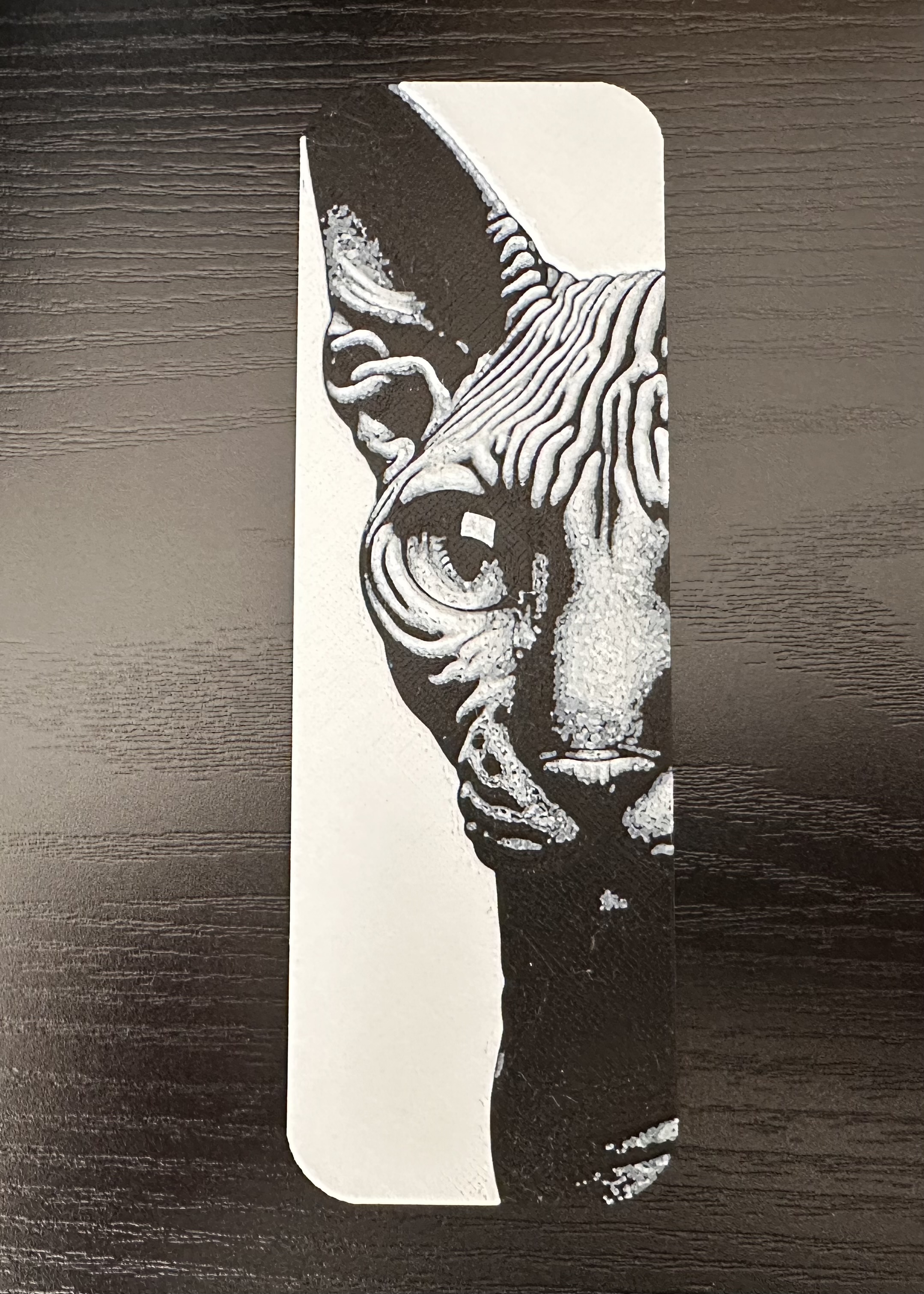 3D Printed Bookmark - Sphynx Cat