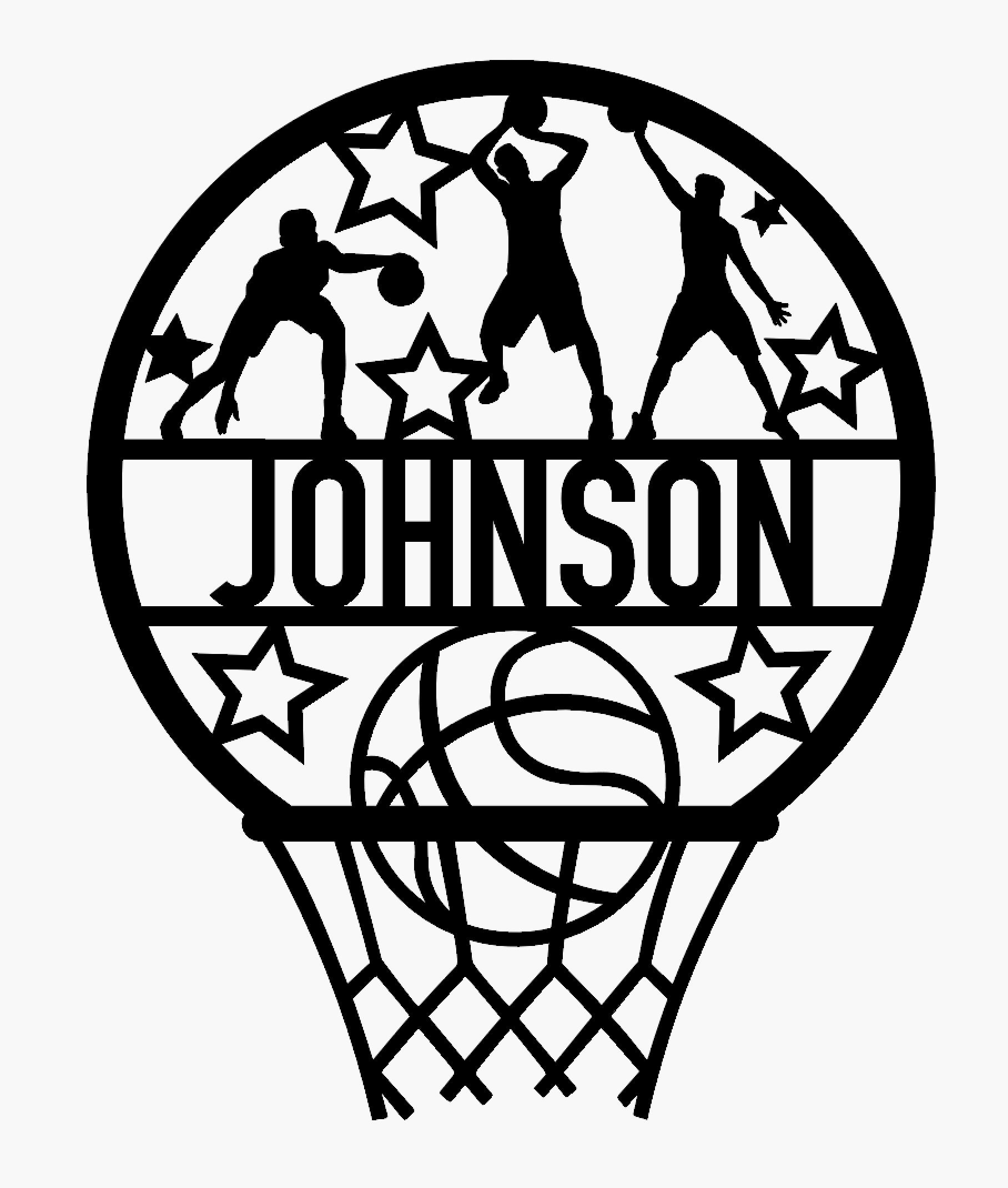 Personalized Wall Sign - Basketball Hoop