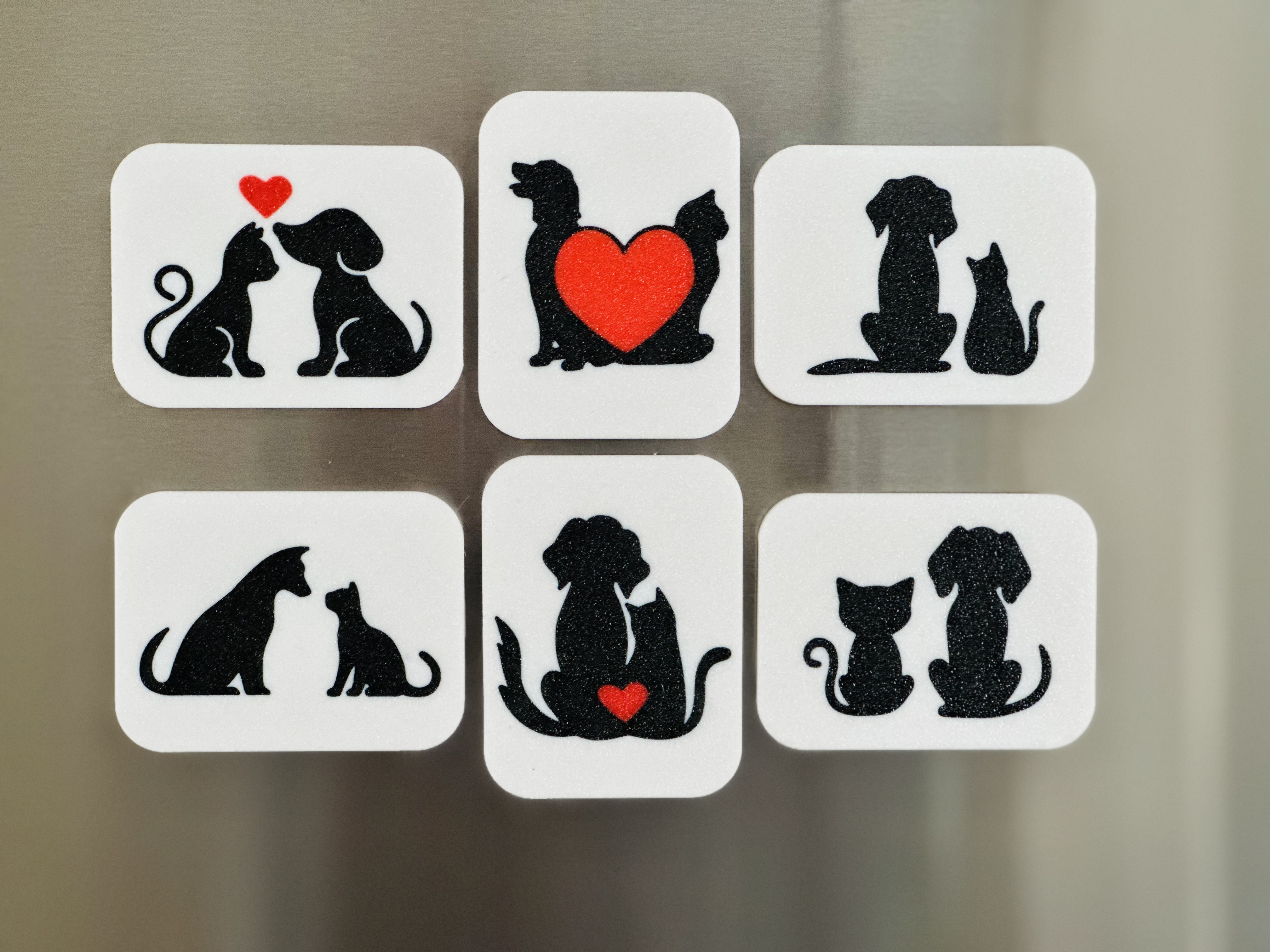 3D Printed Magnets - Cat and Dog Friends