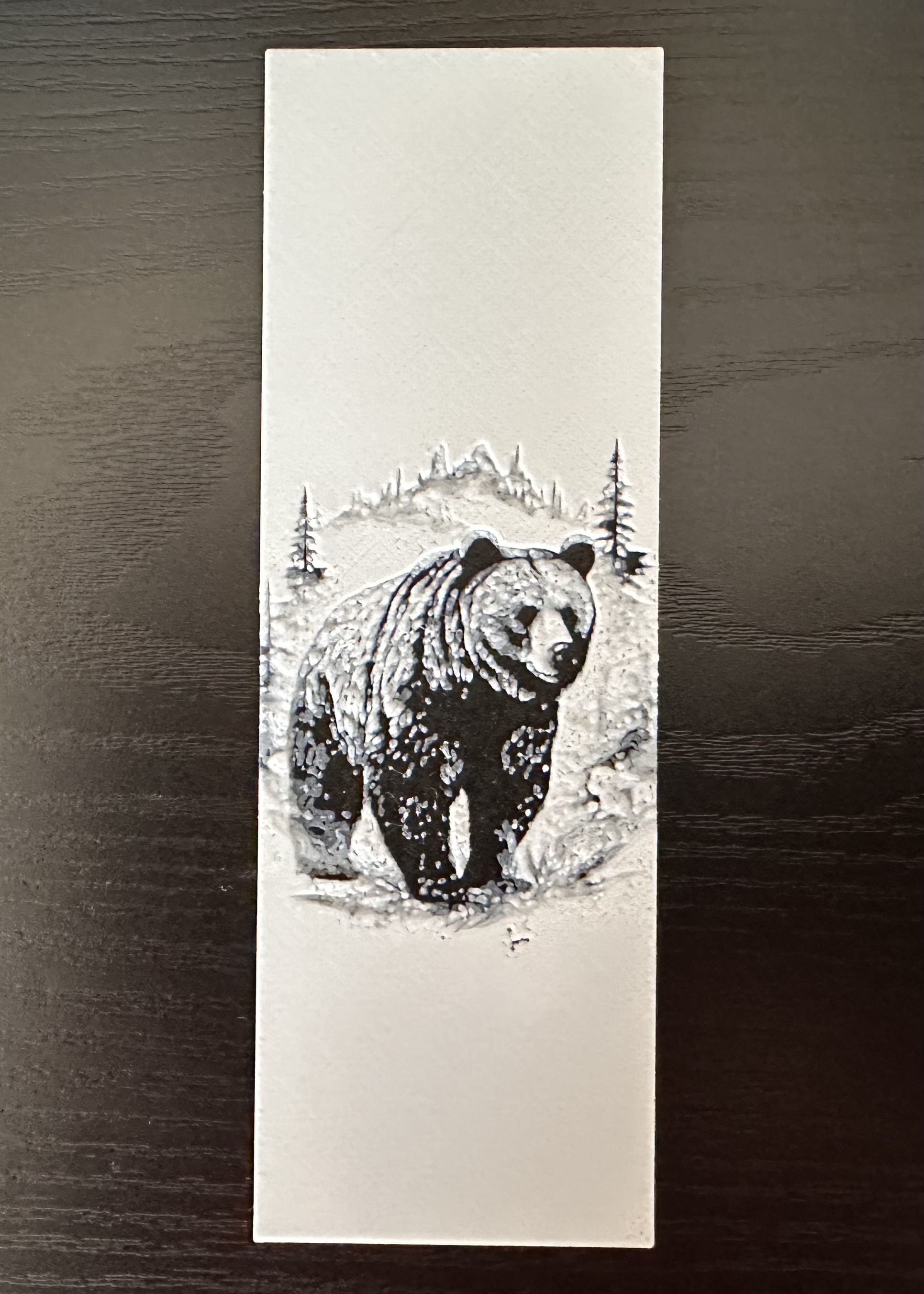 3D Printed Bookmark - Grizzly Bear