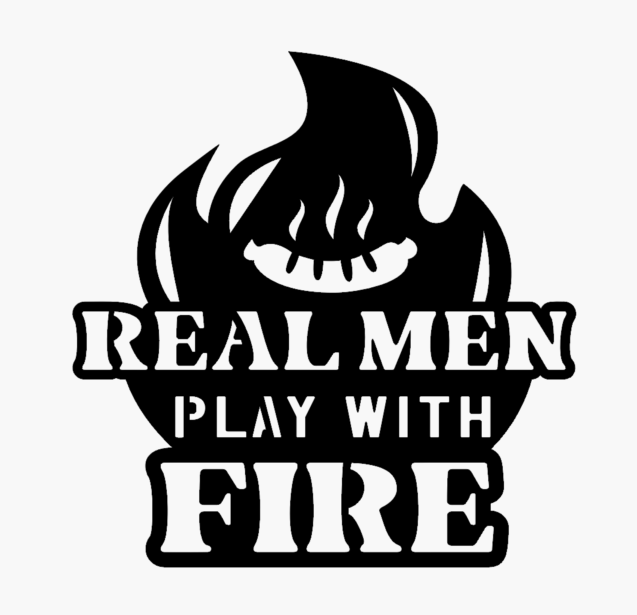 BBQ Wall Sign - Real Men Play With Fire