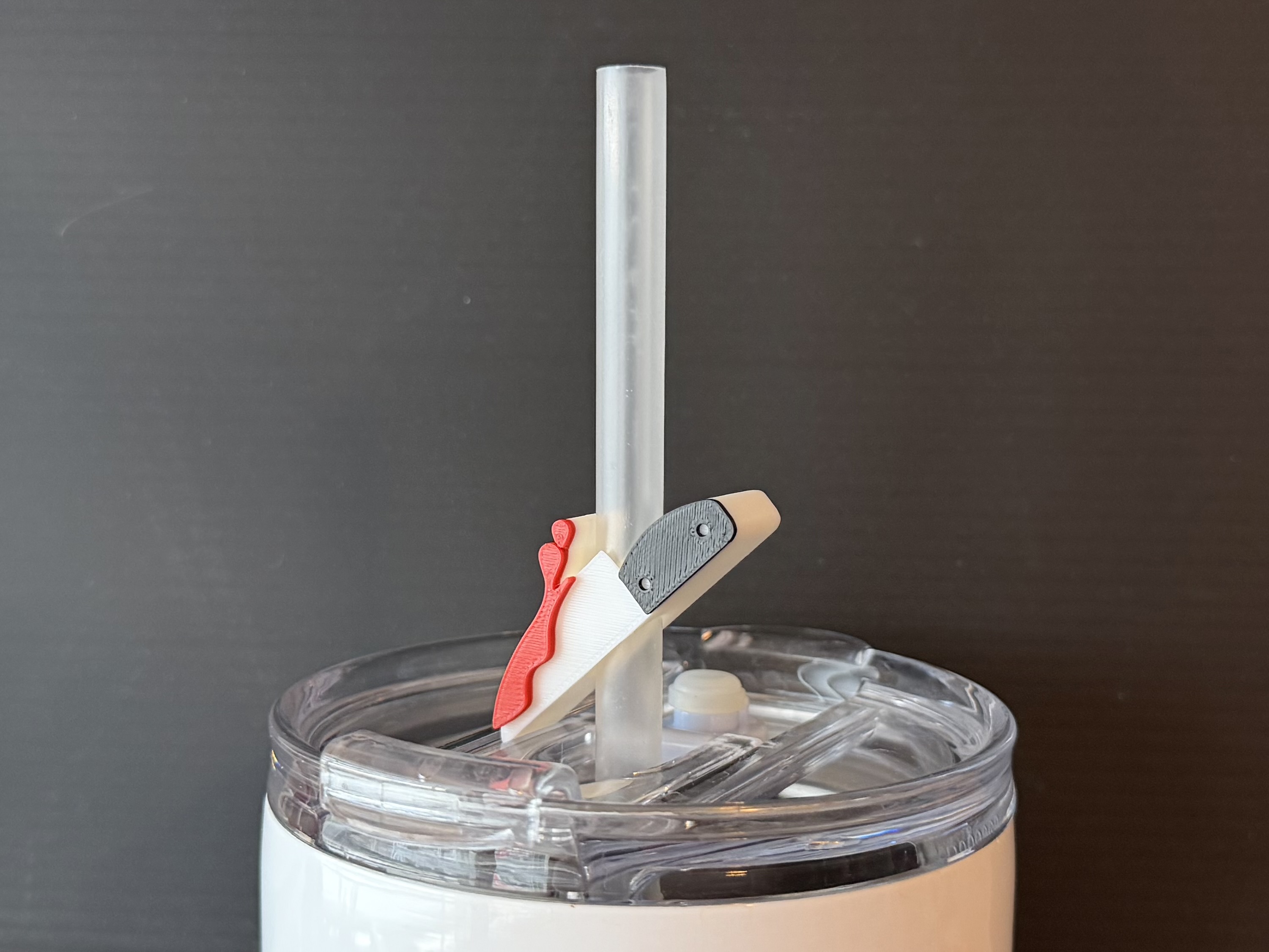 Straw Topper - Bloody Knife