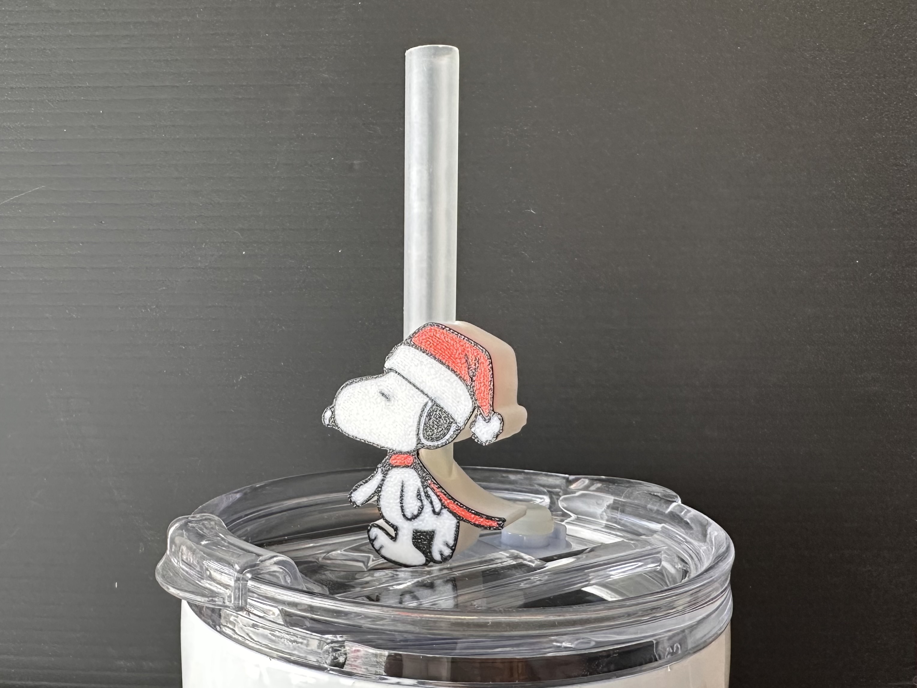 Straw Topper - Christmas Snoopy