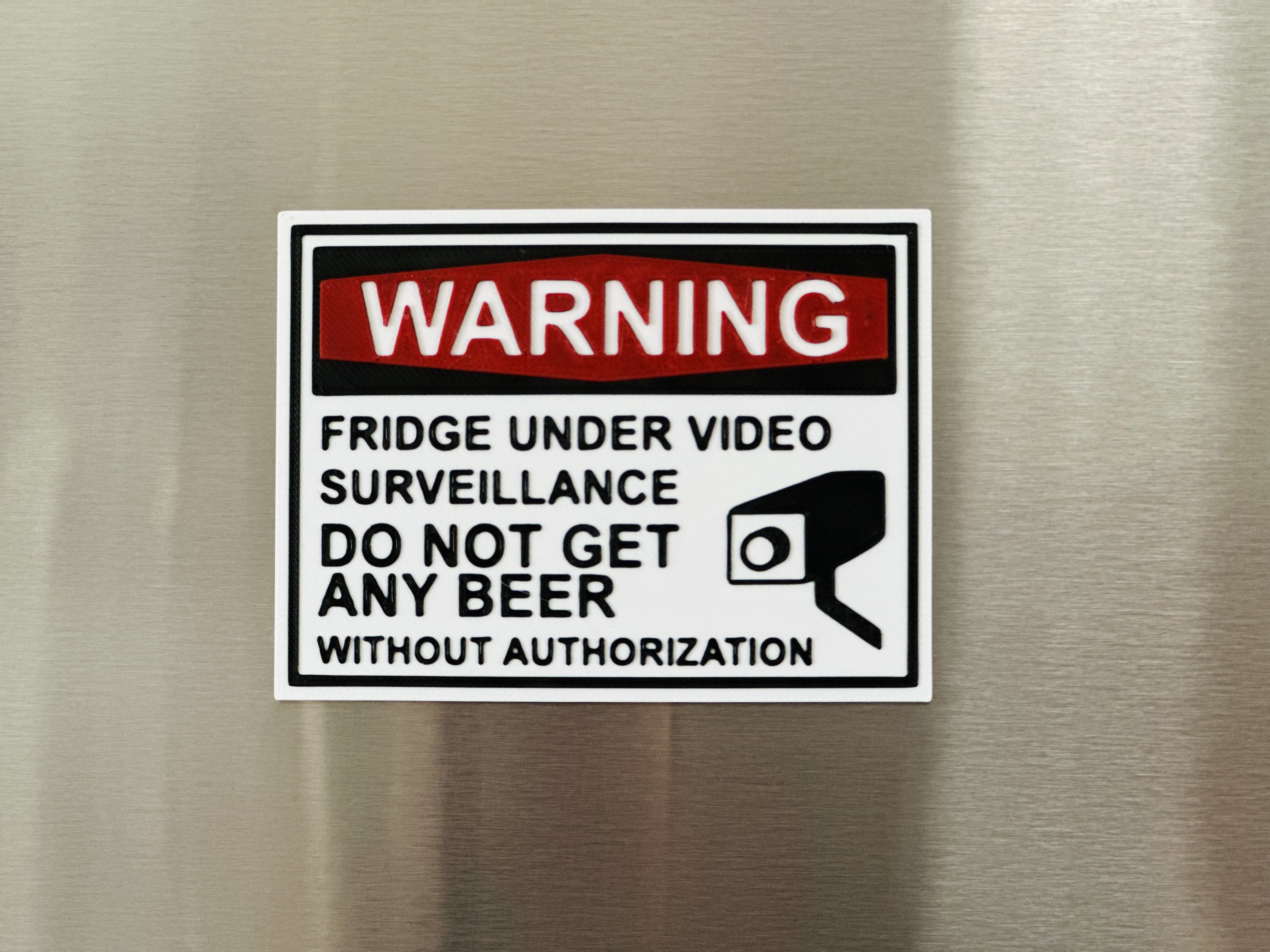 3D Printed Magnet - Fridge Under Video Surveillance