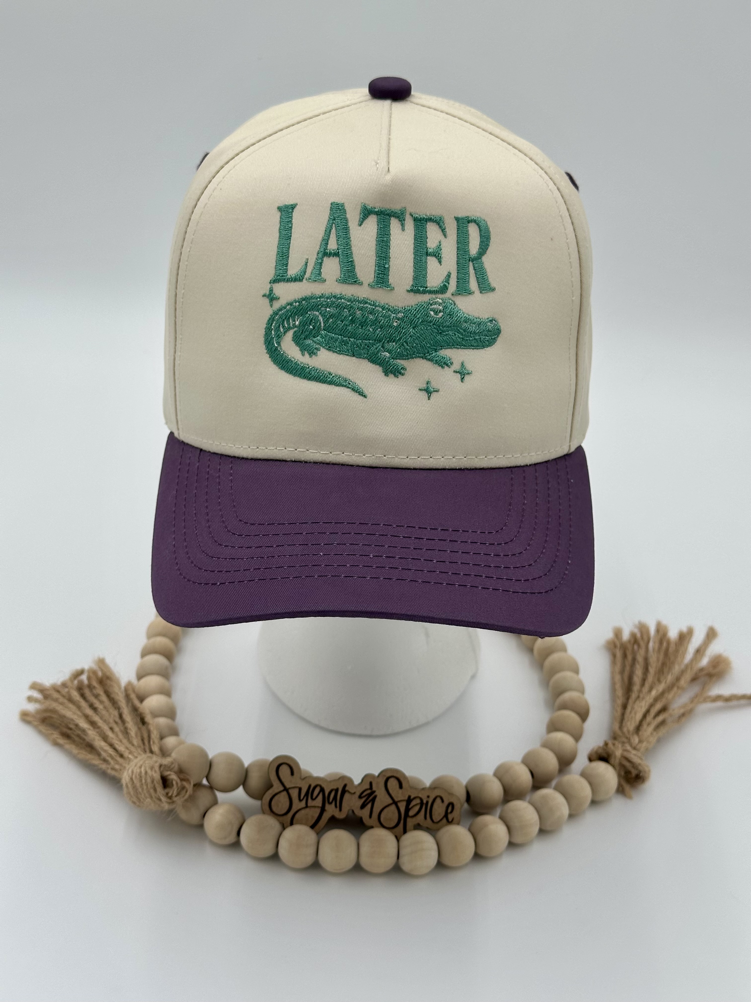 Later Gator - Embroidered Two Toned  Trucker Hat – Retro Sass Meets Southern Charm