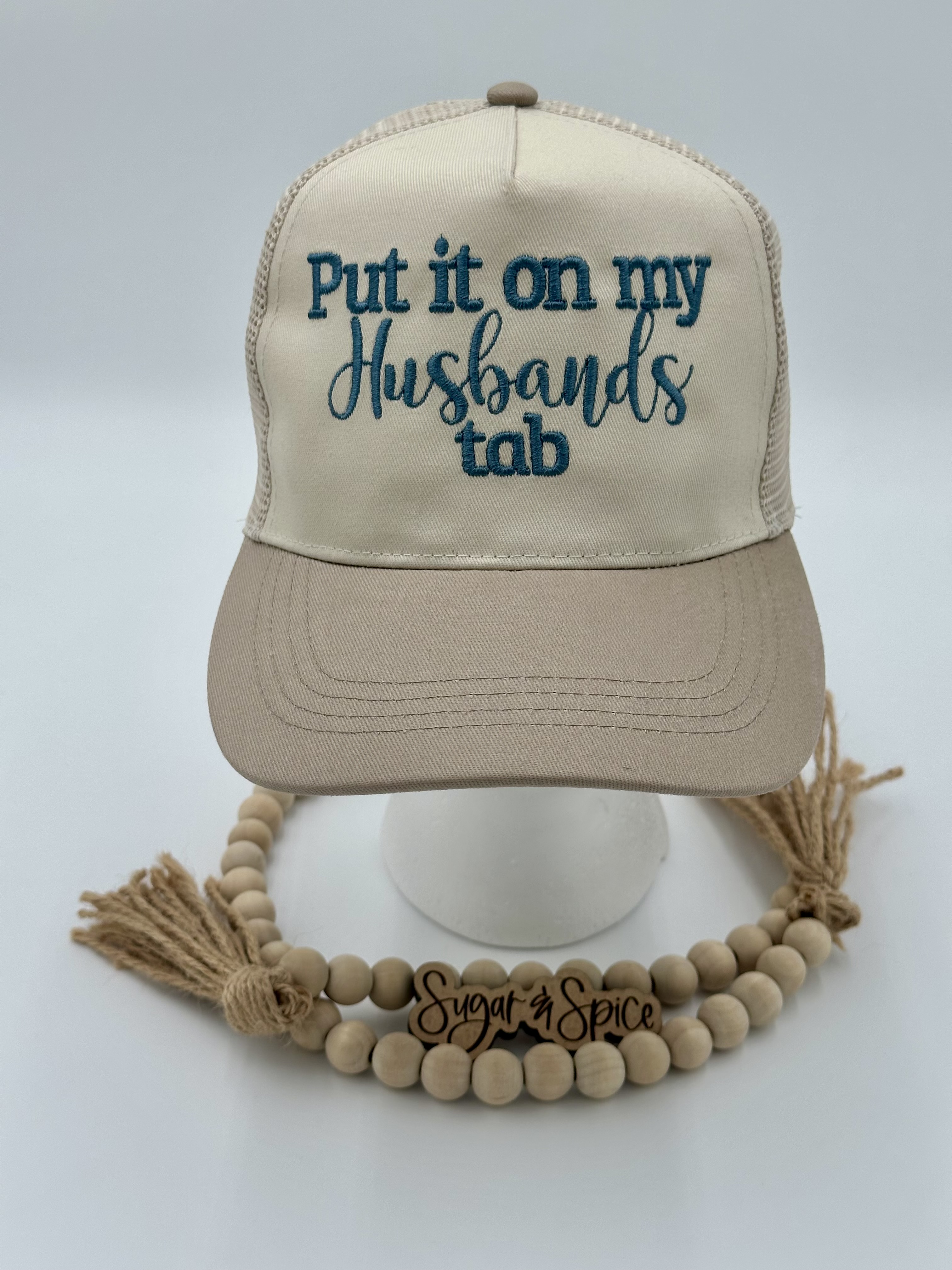 Put It on My Husband’s Tab Trucker Hat – Shop Now, Explain Later