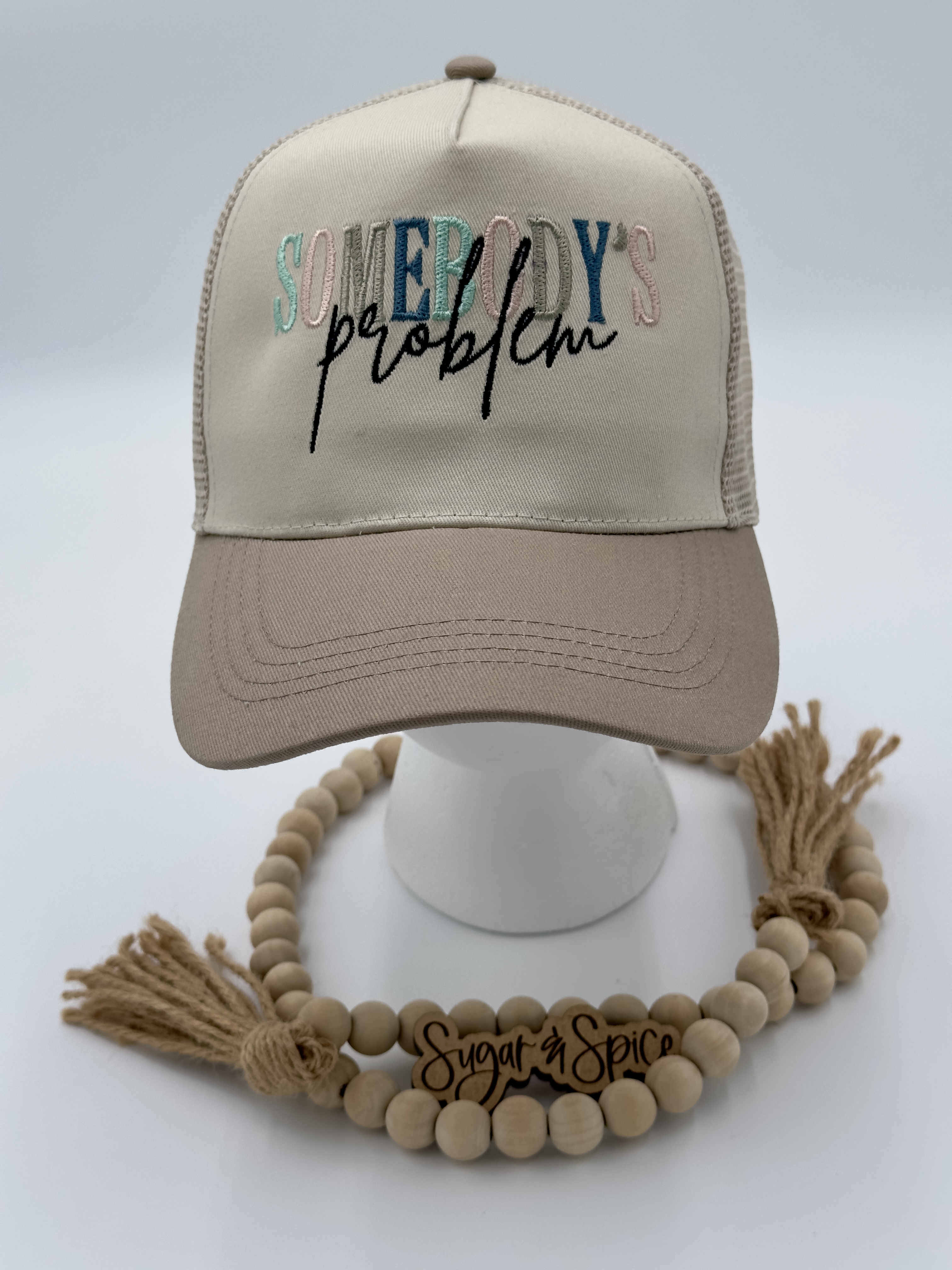 Somebody’s Problem - Two Tone Embroidered Trucker Hat – Cute, Confident, and Unbothered
