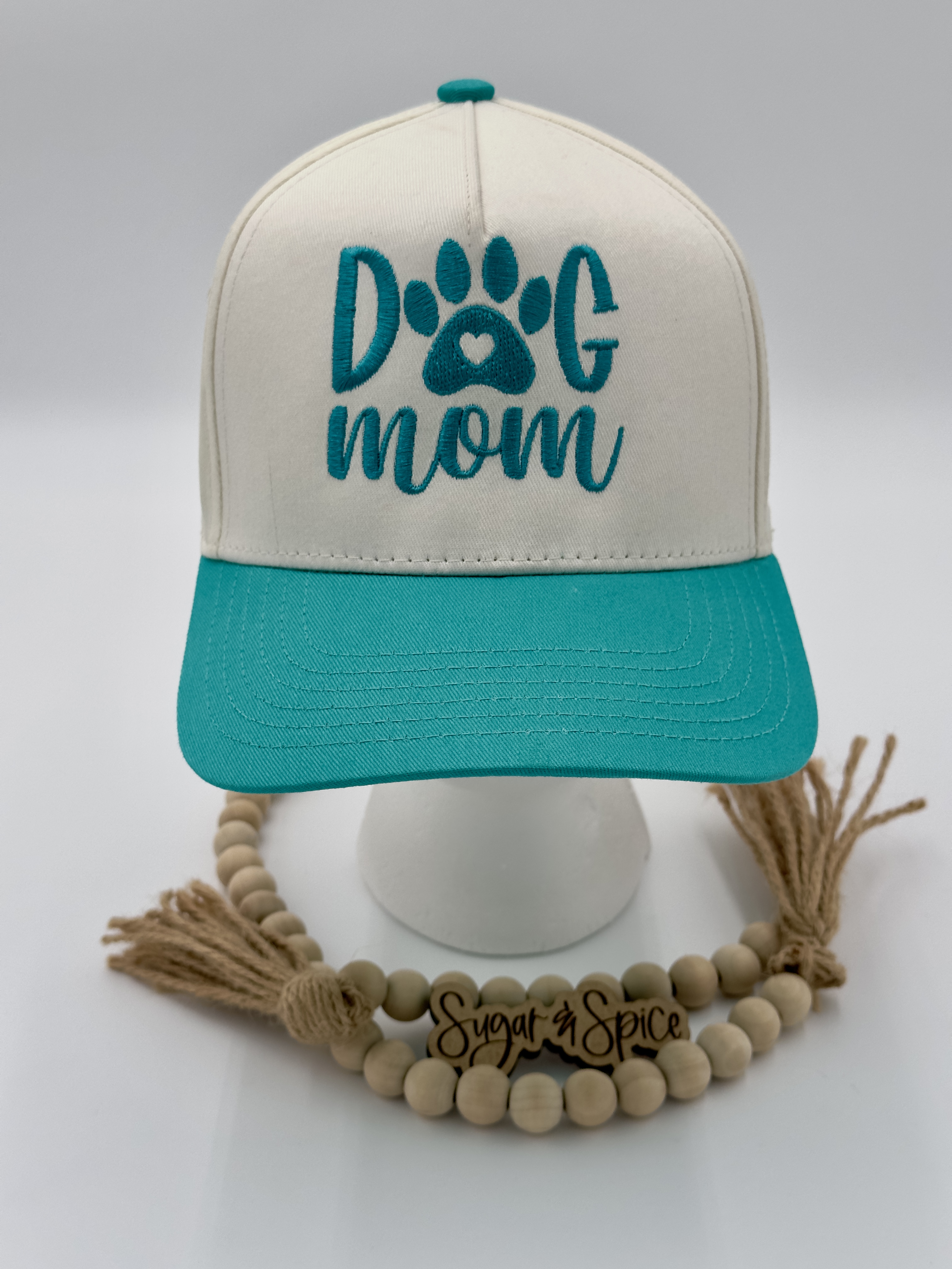 Dog Mom Embroidered Two Toned Trucker Hat – For the Proud Pup Parent - Embroidered