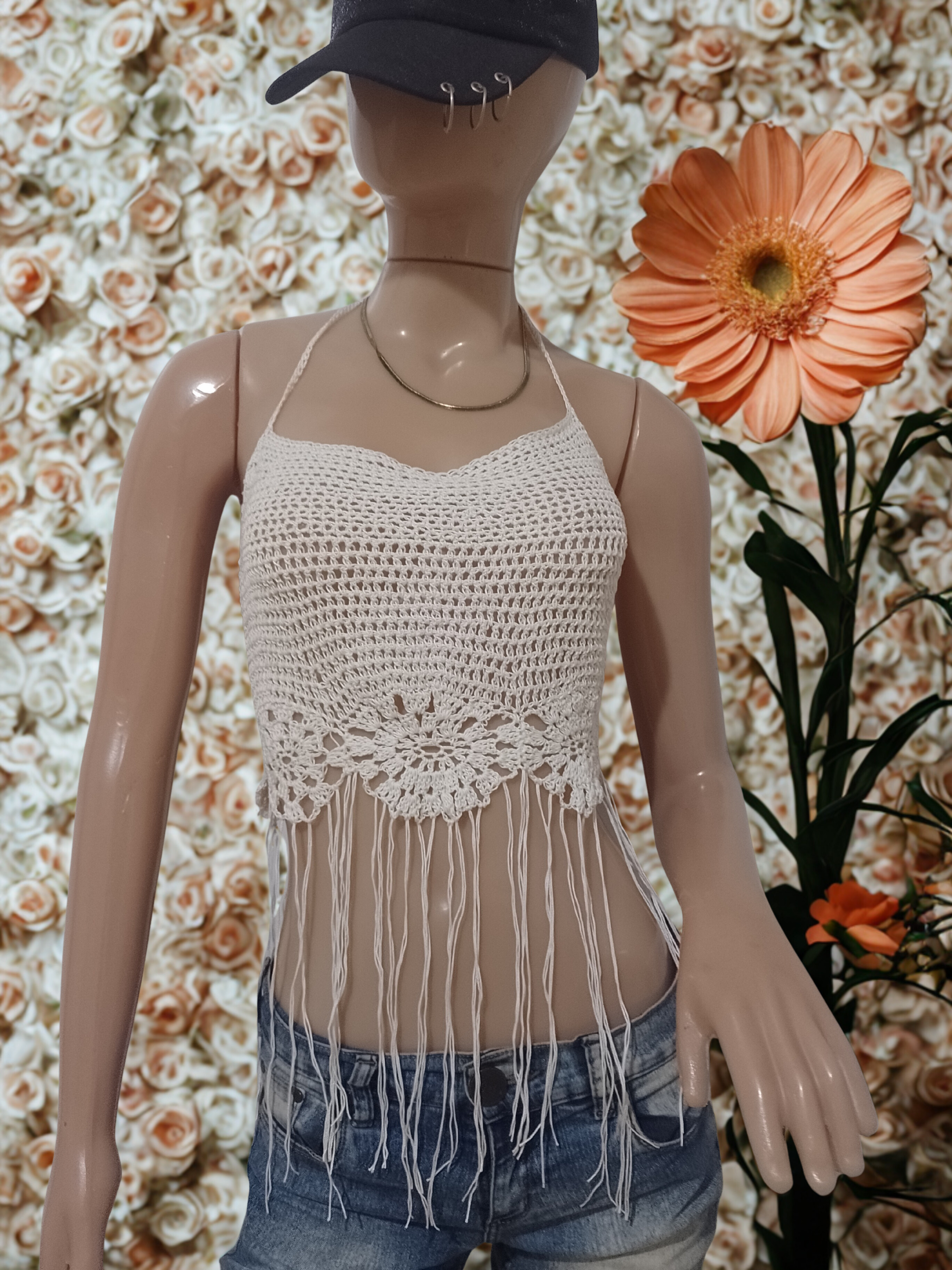 Top de crochet blanco