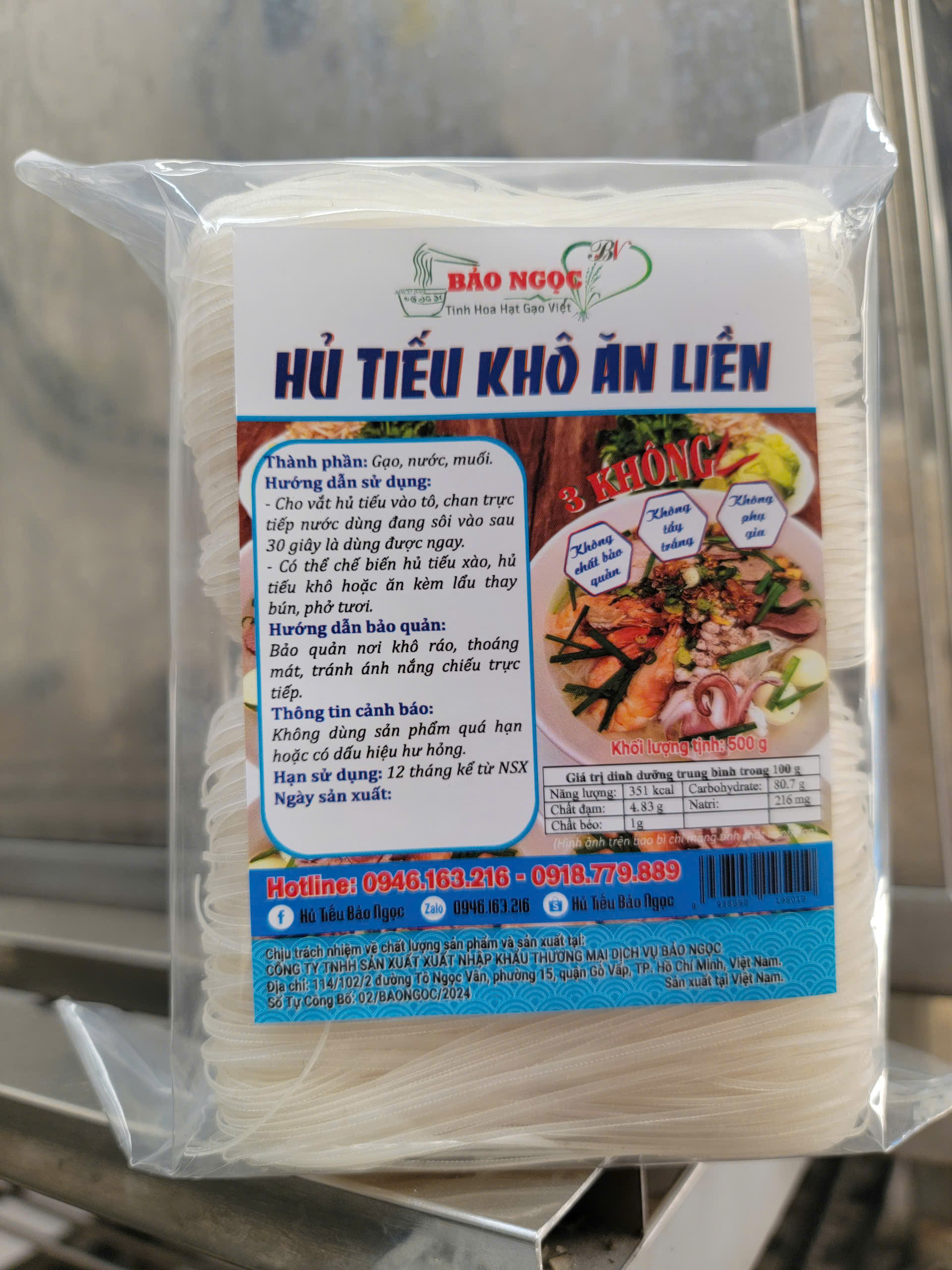 Hủ tiếu khô Ăn Liền Bảo Ngọc 3s