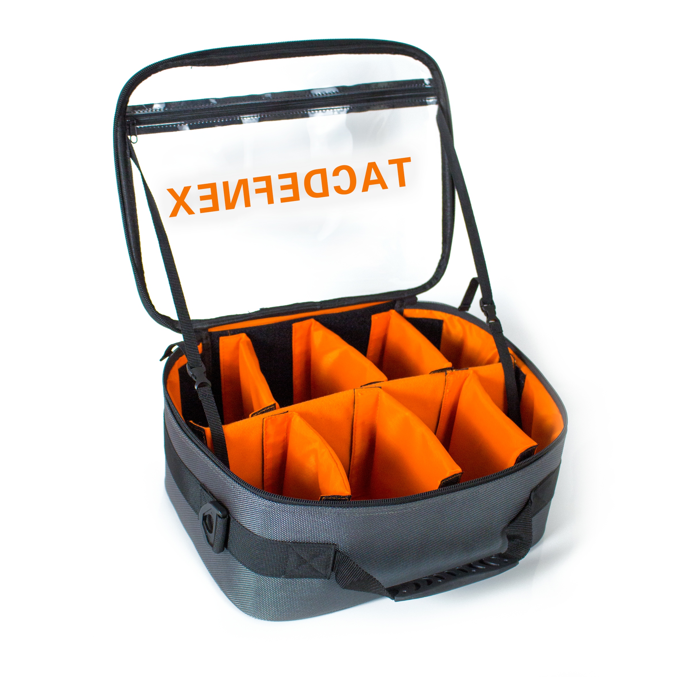 TACDEFNEX Waterproof Fishing Reel Case – 8-Compartment Tackle Organizer for Spinning, Baitcasting & Fly Reels