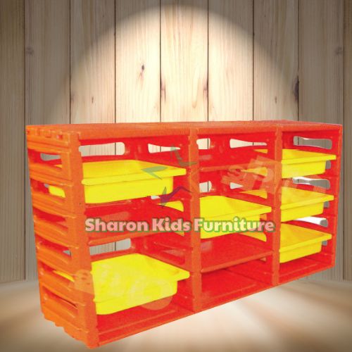 Kids Storage Rack with Yellow Bins  (Model No.SF 937)