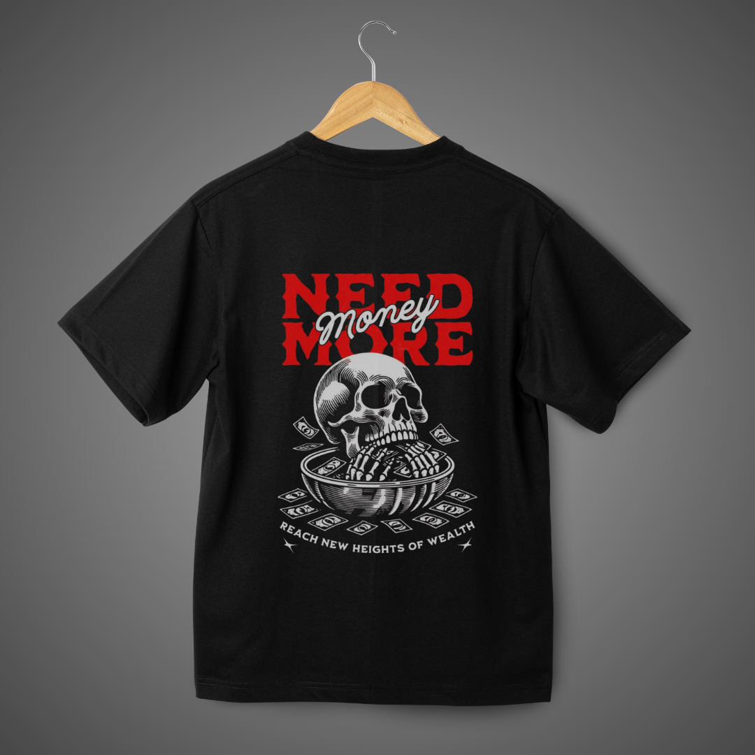 DropFlex "Need Money Skull" Premium Tee