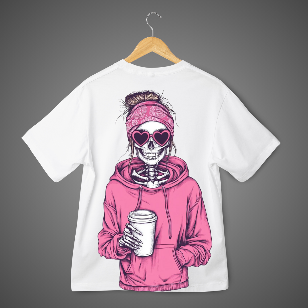 DropFlex "Nah, I’m Good" Pink Skull Girl Tee