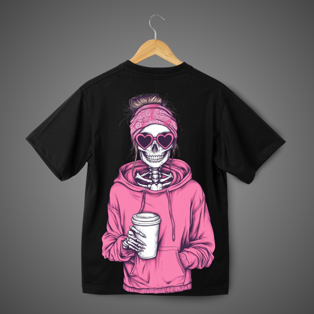 DropFlex "Nah, I’m Good" Pink Skull Girl Tee