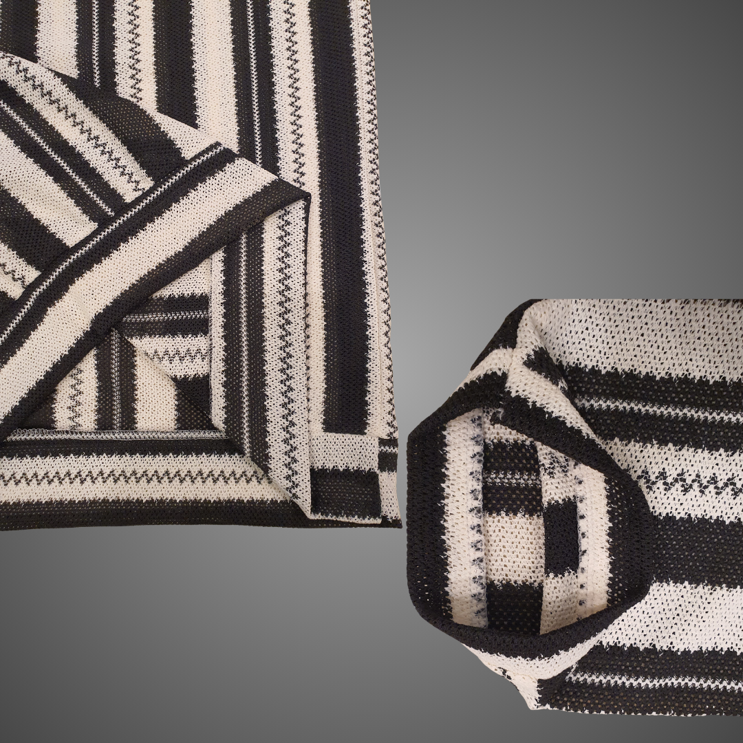 Striped Knit Polo Shirt