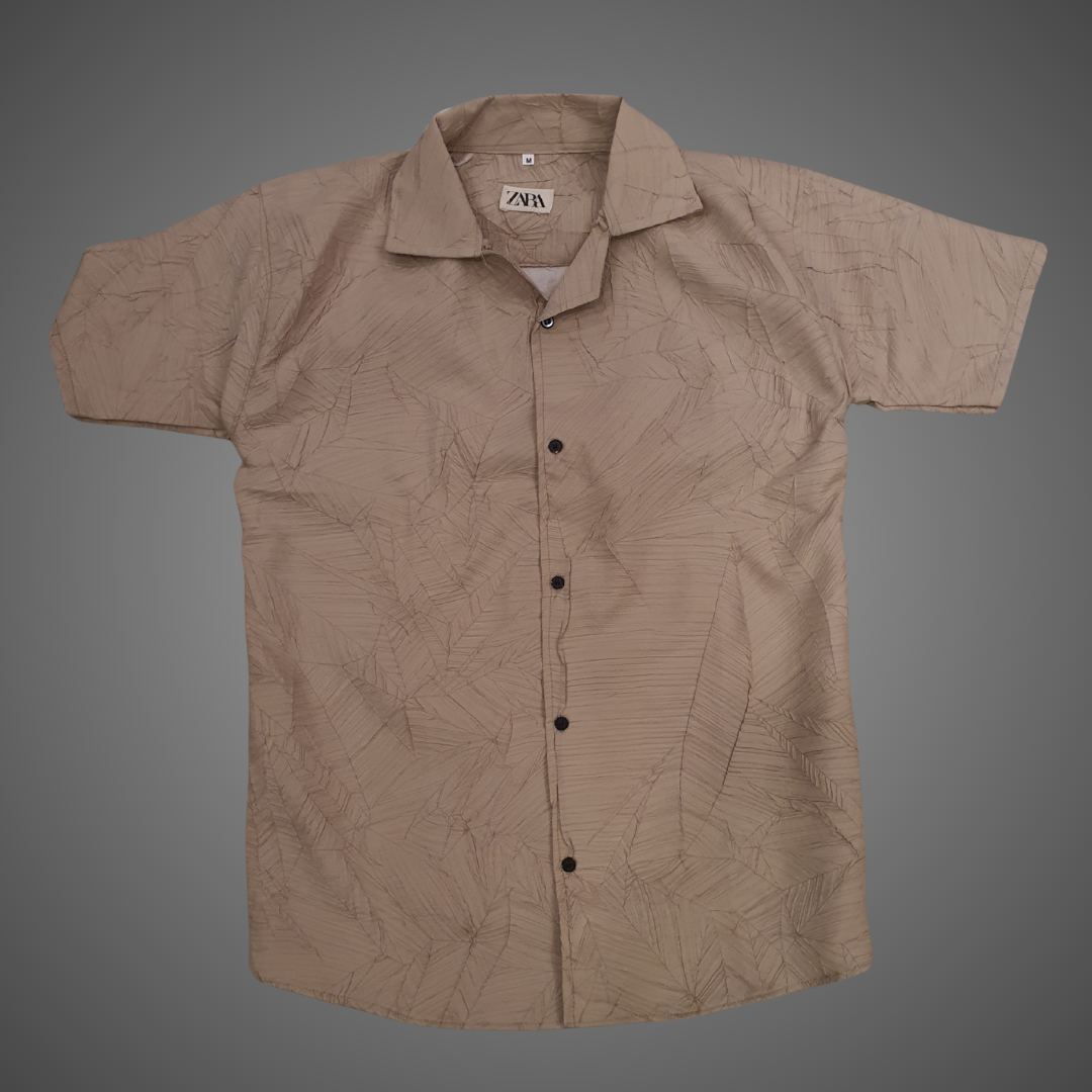 Men's beige short sleeve shirt
