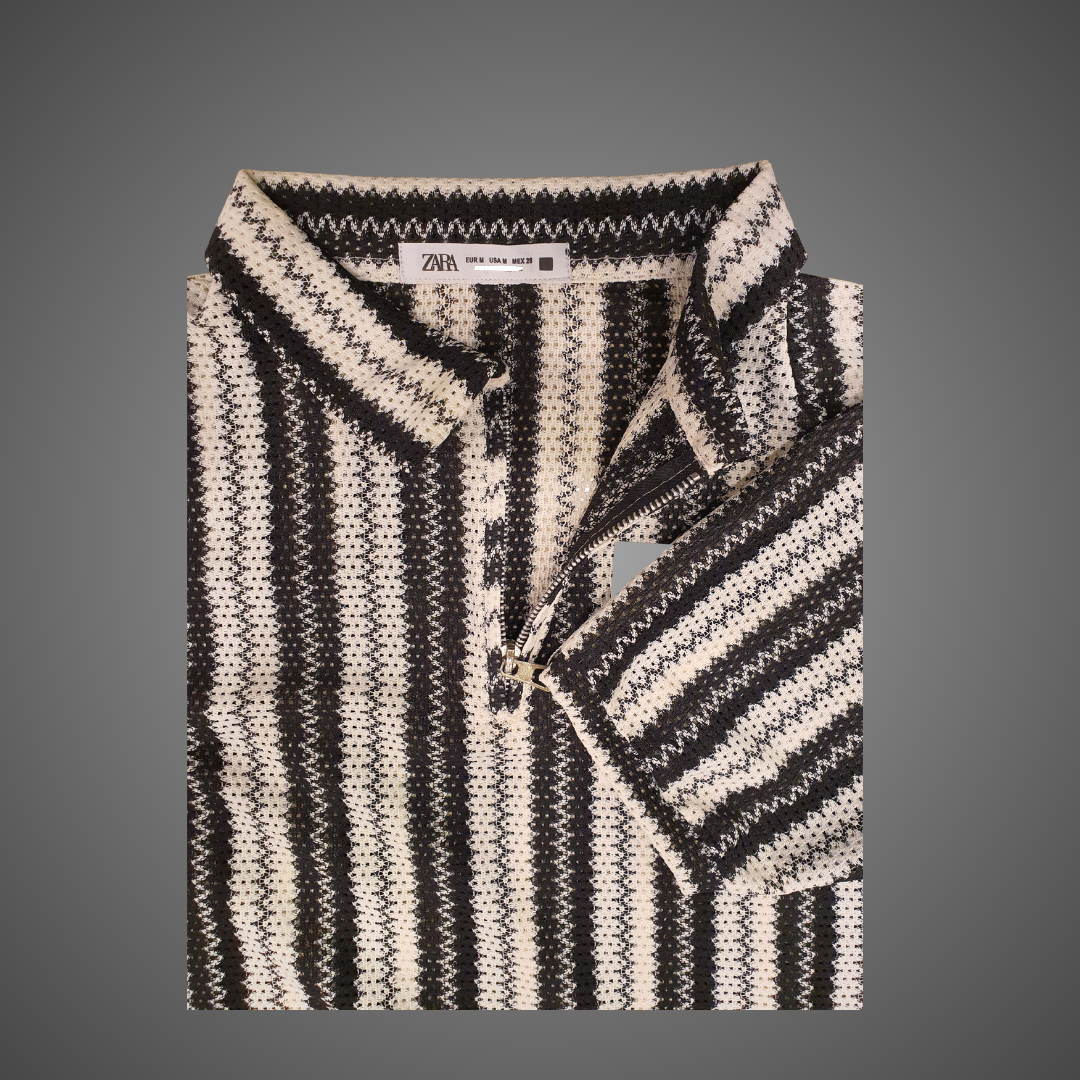 Striped Short Sleeve Knit Polo