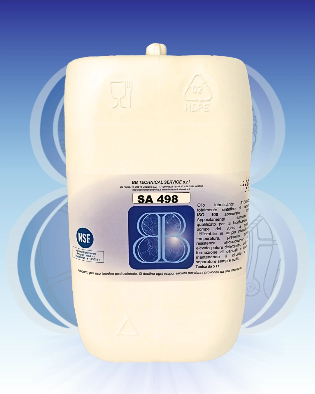 SA 498 – Lubrificante sintetico NSF H1 per pompe del vuoto